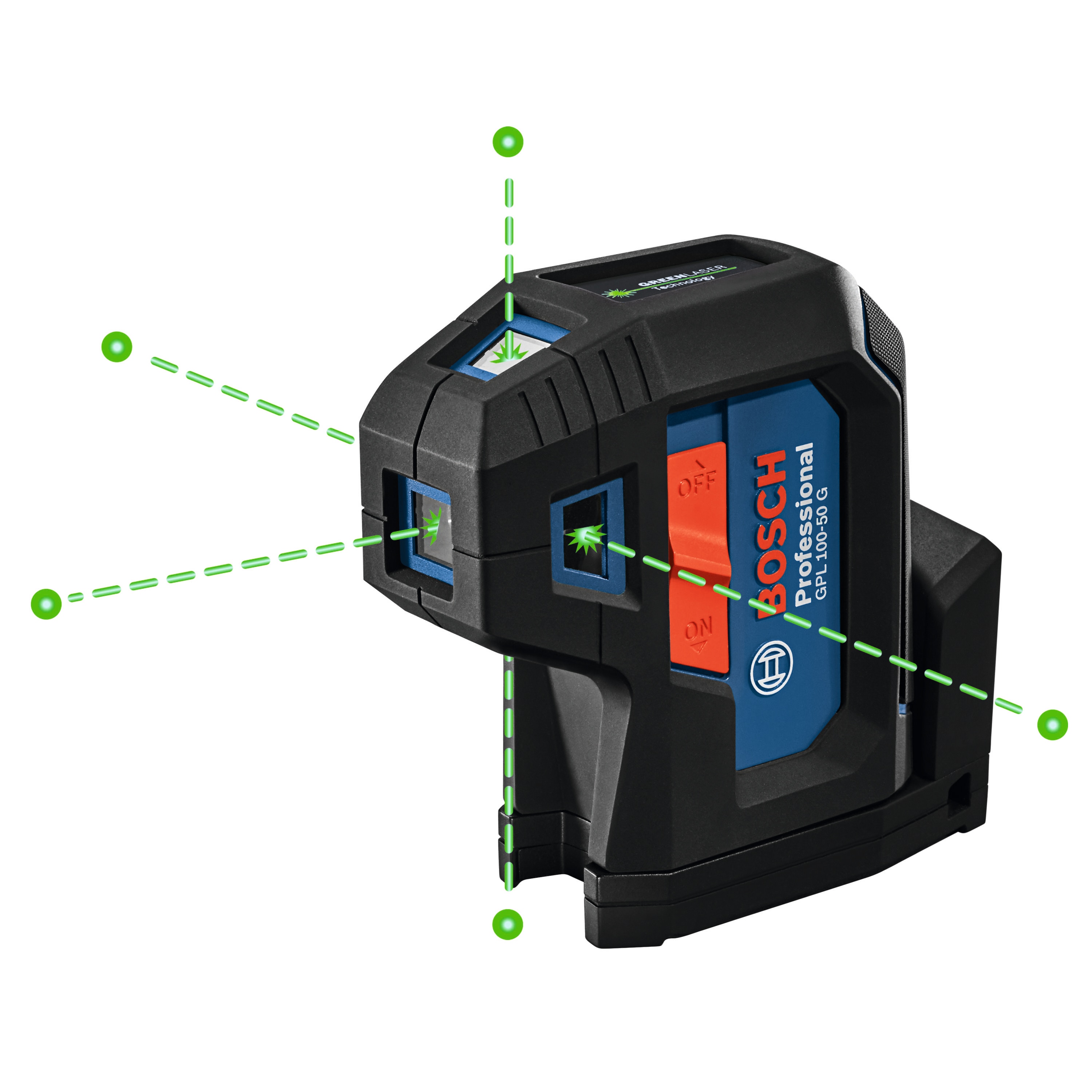 BOSCH GPL100-50G Green-Beam Self-Leveling Alignment Laser, Includes 2 AA Batteries, Built-In Multipurpose Mount, & Hard Carrying Case - Image 1