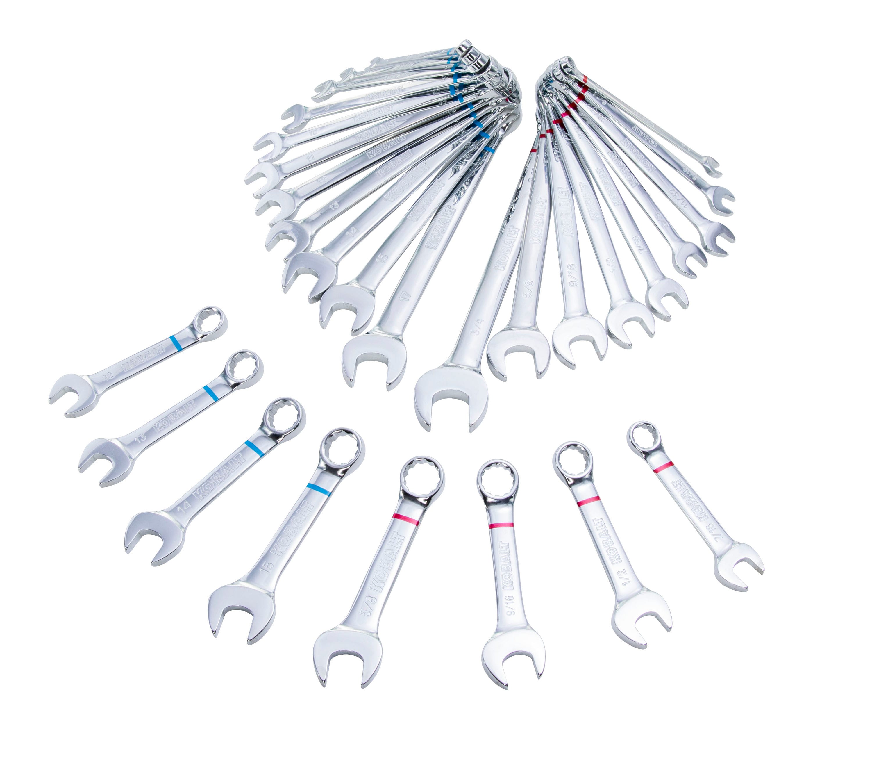 Kobalt 28 -Piece Set 12-point Metric and standard (SAE) Standard Combination Wrench (no case) - Image 1