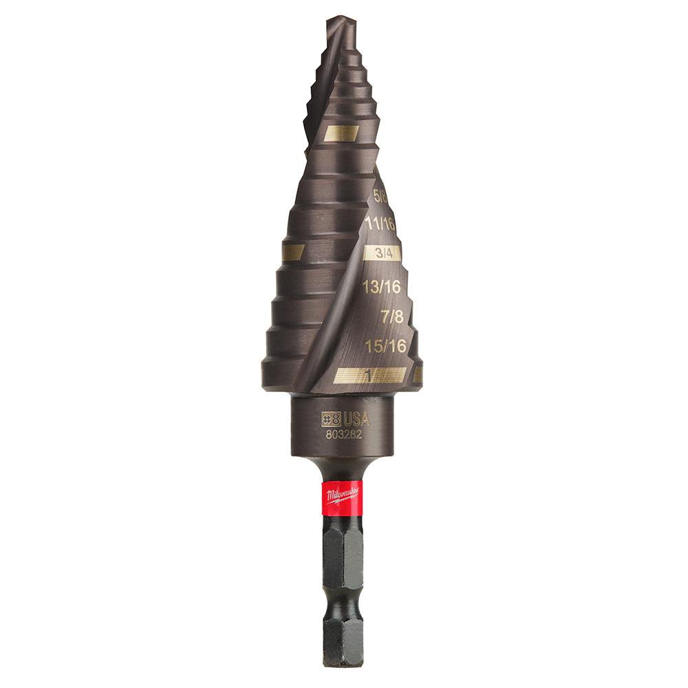 Milwaukee 48-89-9248 - 1/8" to 1" SHOCKWAVE Impact Duty Fractional Step Drill Bit - Image 1
