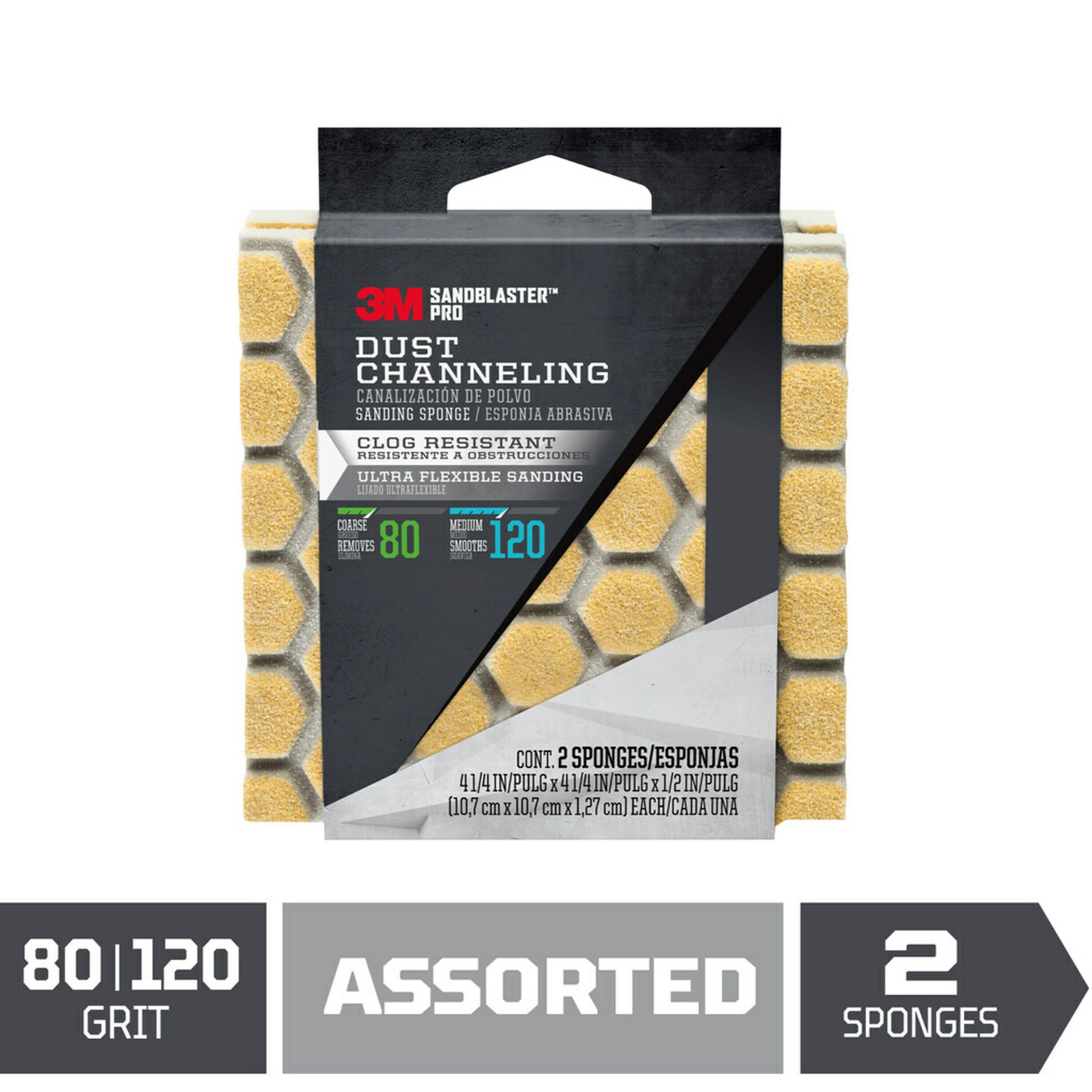 3M SandBlaster Pro Multi-Grade Pack Sanding sponge 4.25-in x 4.25-in - Image 1