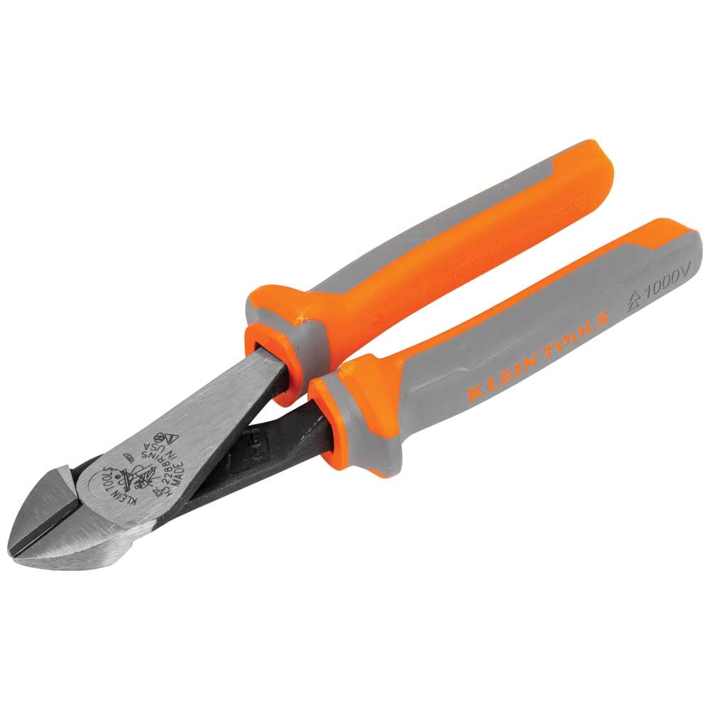 Klein Tools Diagonal Cutting Pliers, Insulated, High Leverage, 8-Inch - Image 1