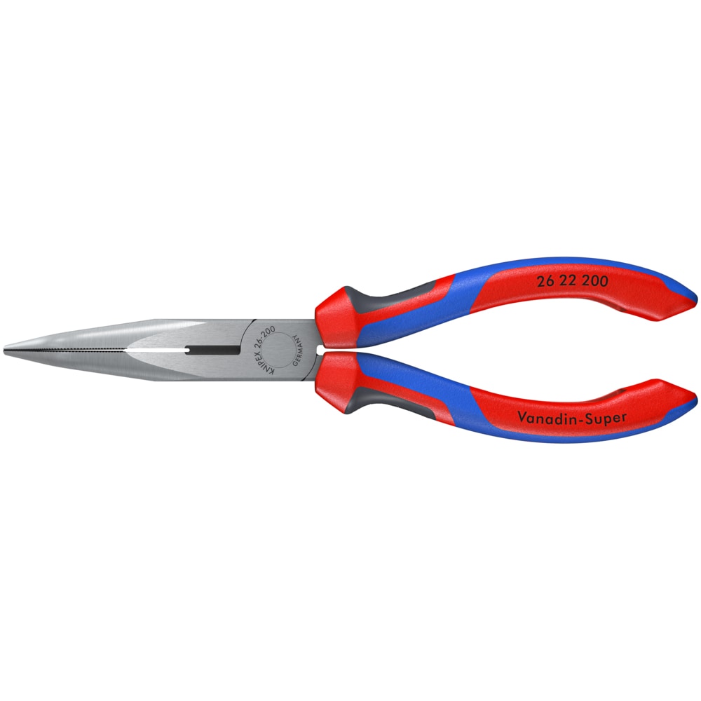 8 in Bent Long Nose Plier, Side Cutter Multi-Component Grip Handle - Image 1