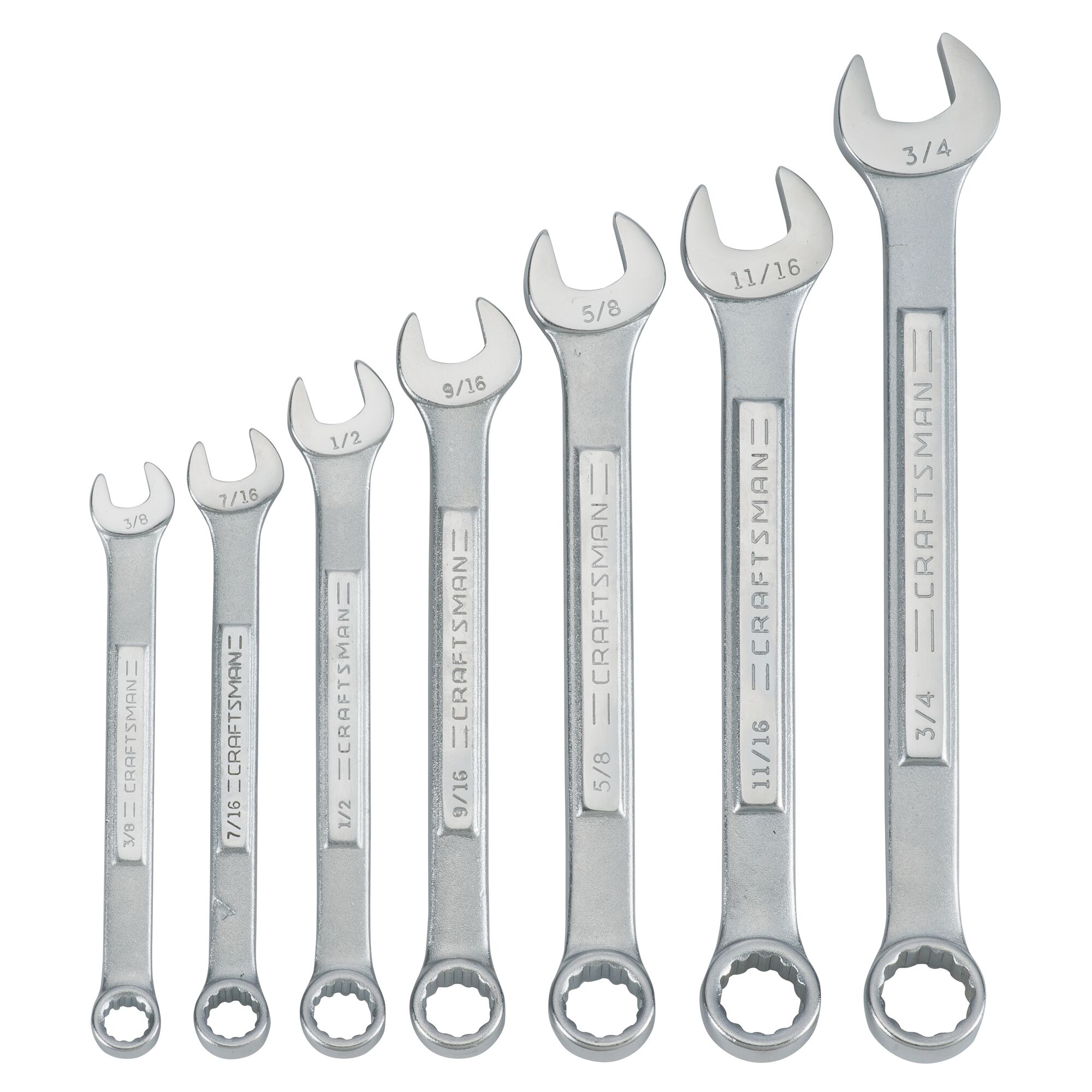 CRAFTSMAN 7 -Piece Set 12-point Standard (SAE) Standard Combination Wrench Includes Hard Case - Image 1