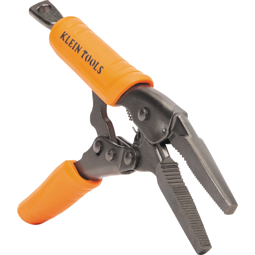 Klein Tools 38663 Locking Pliers Set, 7-Inch Long Nose Pliers and 10-Inch Curved Jaw Pliers, High Torque and Gripping Power, 2-Piece - Image 1