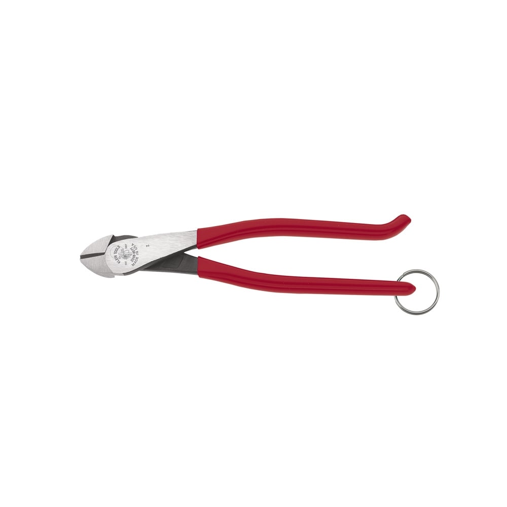 Klein Tools Ironworker's Diagonal Cutting Pliers, with Tether Ring, 9-Inch - Image 1