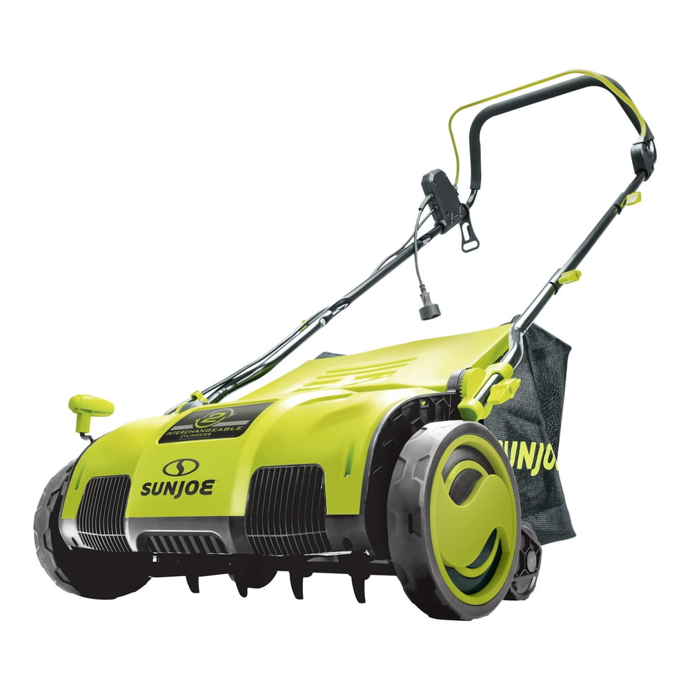 Sun Joe Electric Walk Behind Push Lawn Dethatcher - Scarifier W/ Collection Bag - Image 1