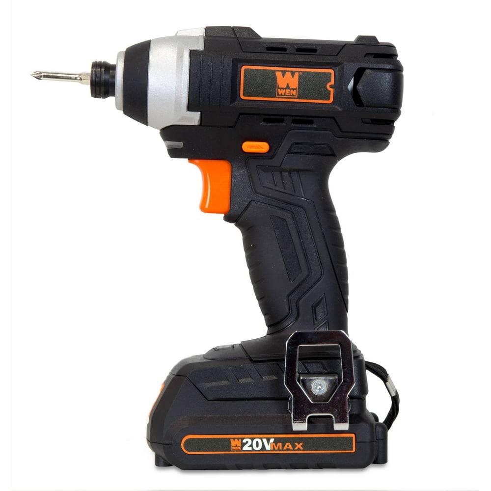 WEN 20-Volt MAX Lithium-Ion Cordless 1/4-Inch Impact Driver w/ Battery, Bits, Charger and Carrying Bag - Image 1