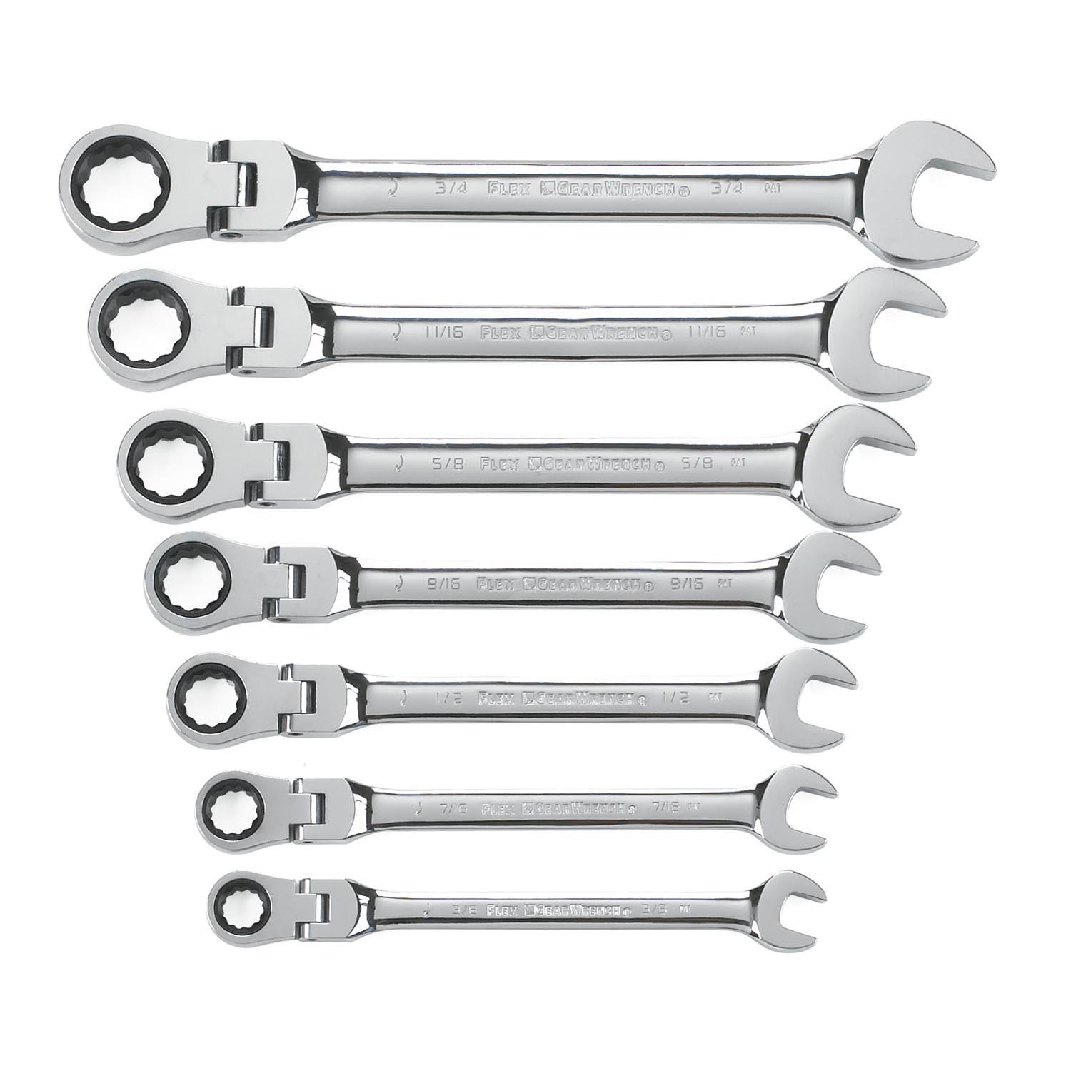 GEARWRENCH 7 -Piece Set Standard (SAE) Flexible Head Ratchet Wrench - Image 1