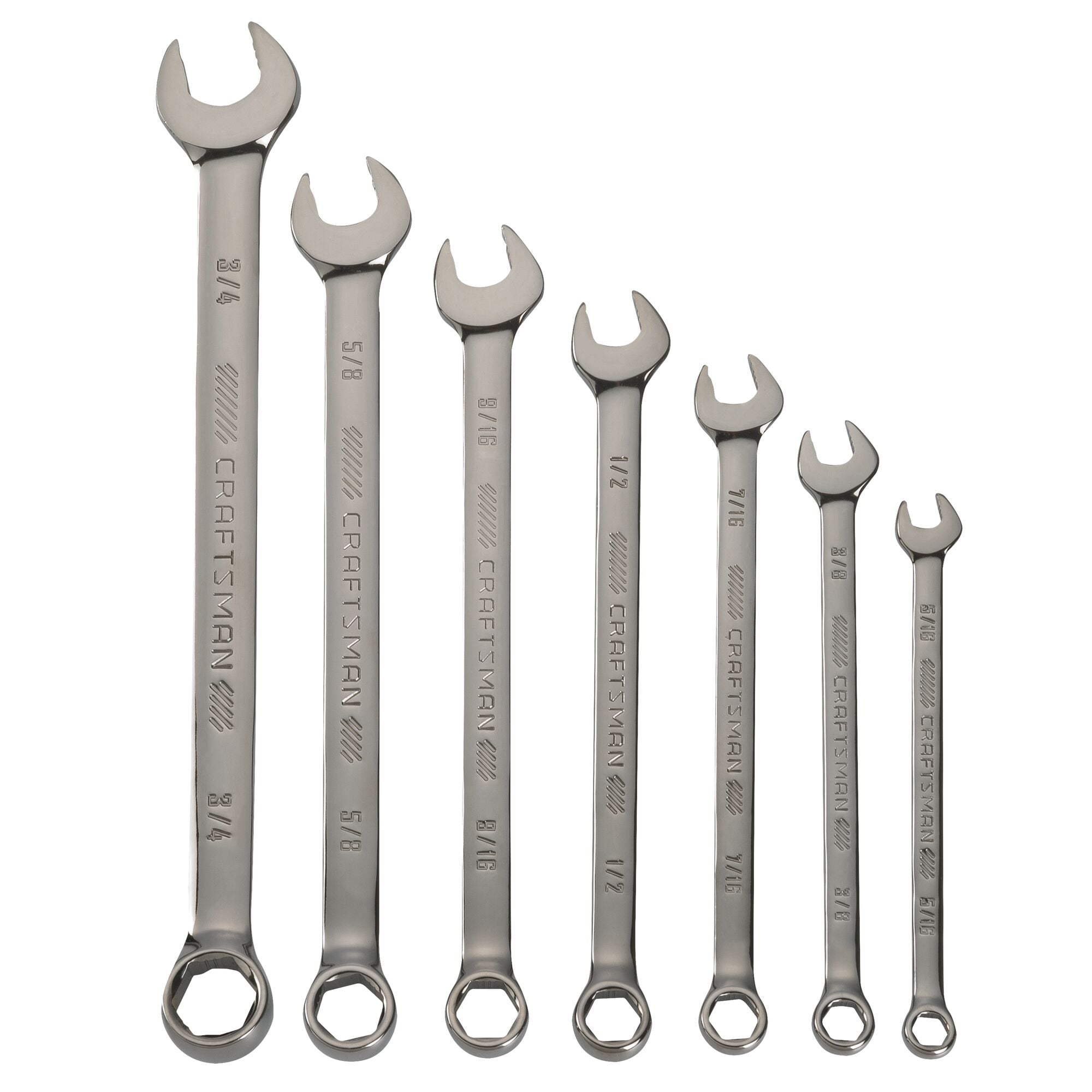 CRAFTSMAN OVERDRIVE 7 -Piece Set 6-point Standard (SAE) Standard Combination Wrench Includes Hard Case - Image 1