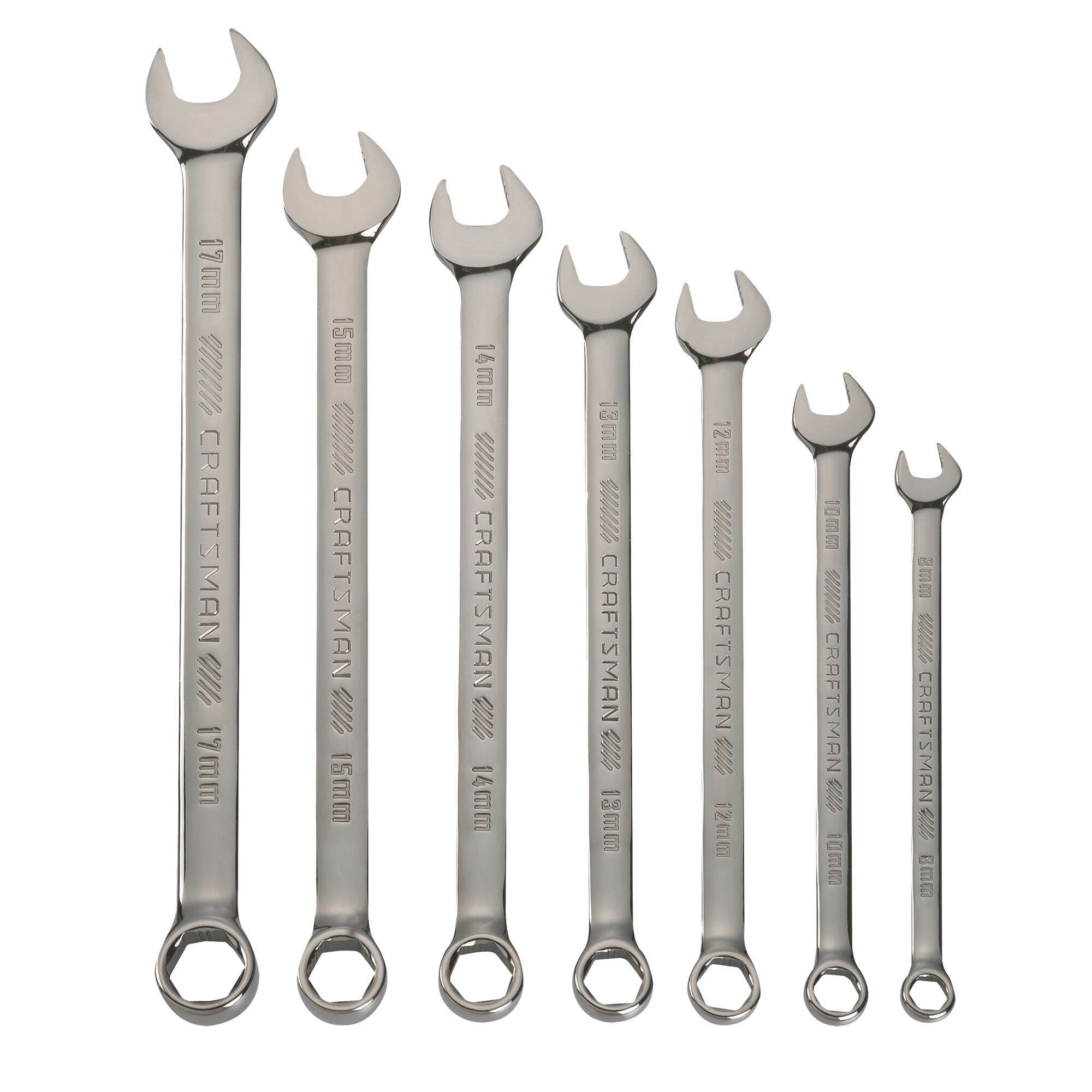 CRAFTSMAN OVERDRIVE 7 -Piece Set 6-point Metric Standard Combination Wrench Includes Hard Case - Image 1