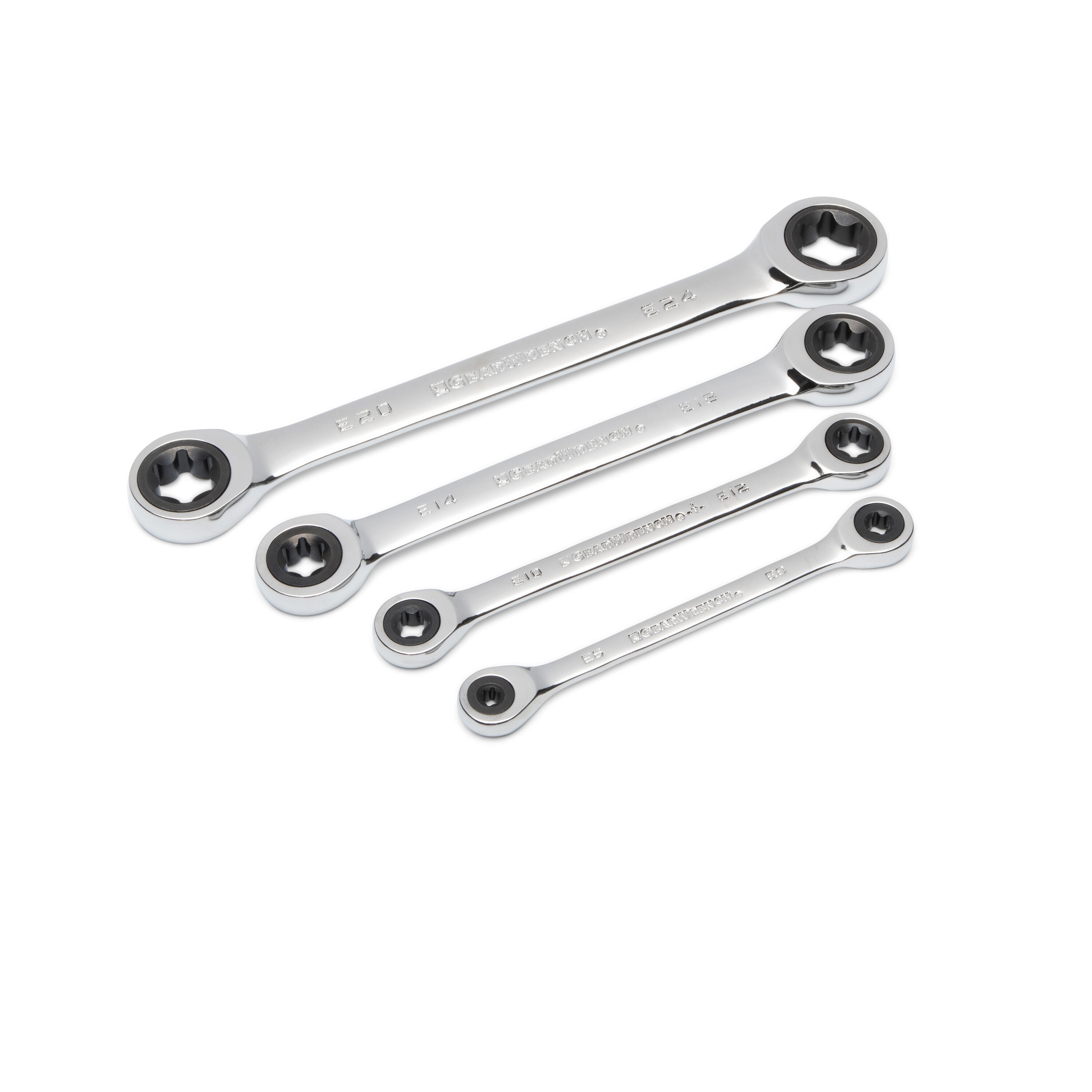 72-Tooth 6-Point E-Torx Ratcheting Double Box-End Wrench Set (4-Piece) - Image 1