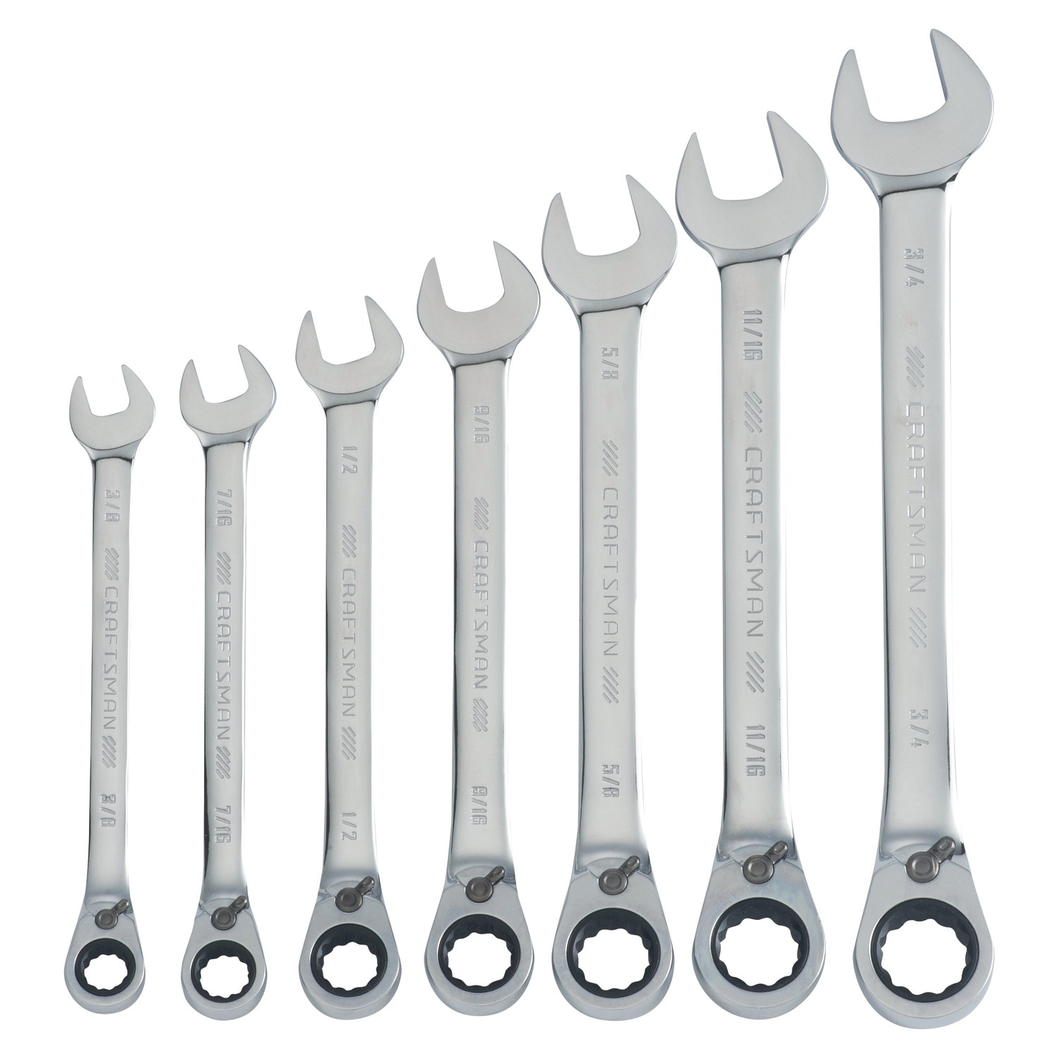 CRAFTSMAN 7 -Piece Set Standard (SAE) Ratchet Wrench - Image 1