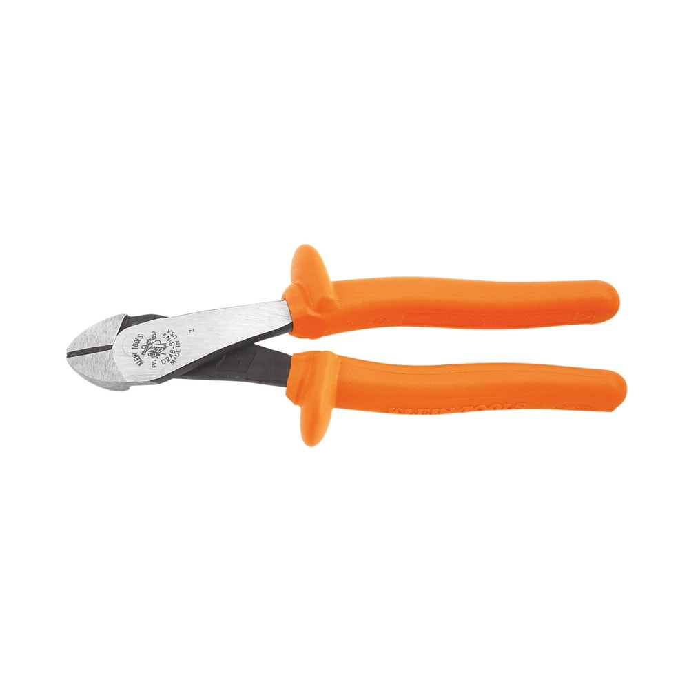 Klein Tools Diagonal Cutting Pliers, Insulated, High-Leverage, Angled Head, 8-Inch - Image 1