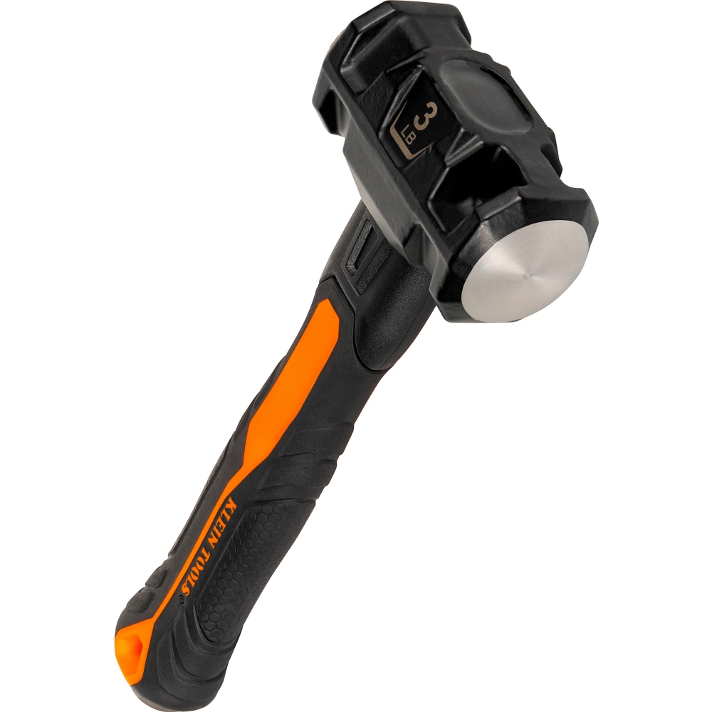 Klein Tools H80693 Sledge Hammer, 3-Pound Dual-Faced Hammer with Fiberglass Handle, Shock-Resistant Design for Striking and Demolition, Includes Lanyard Hole - Image 1