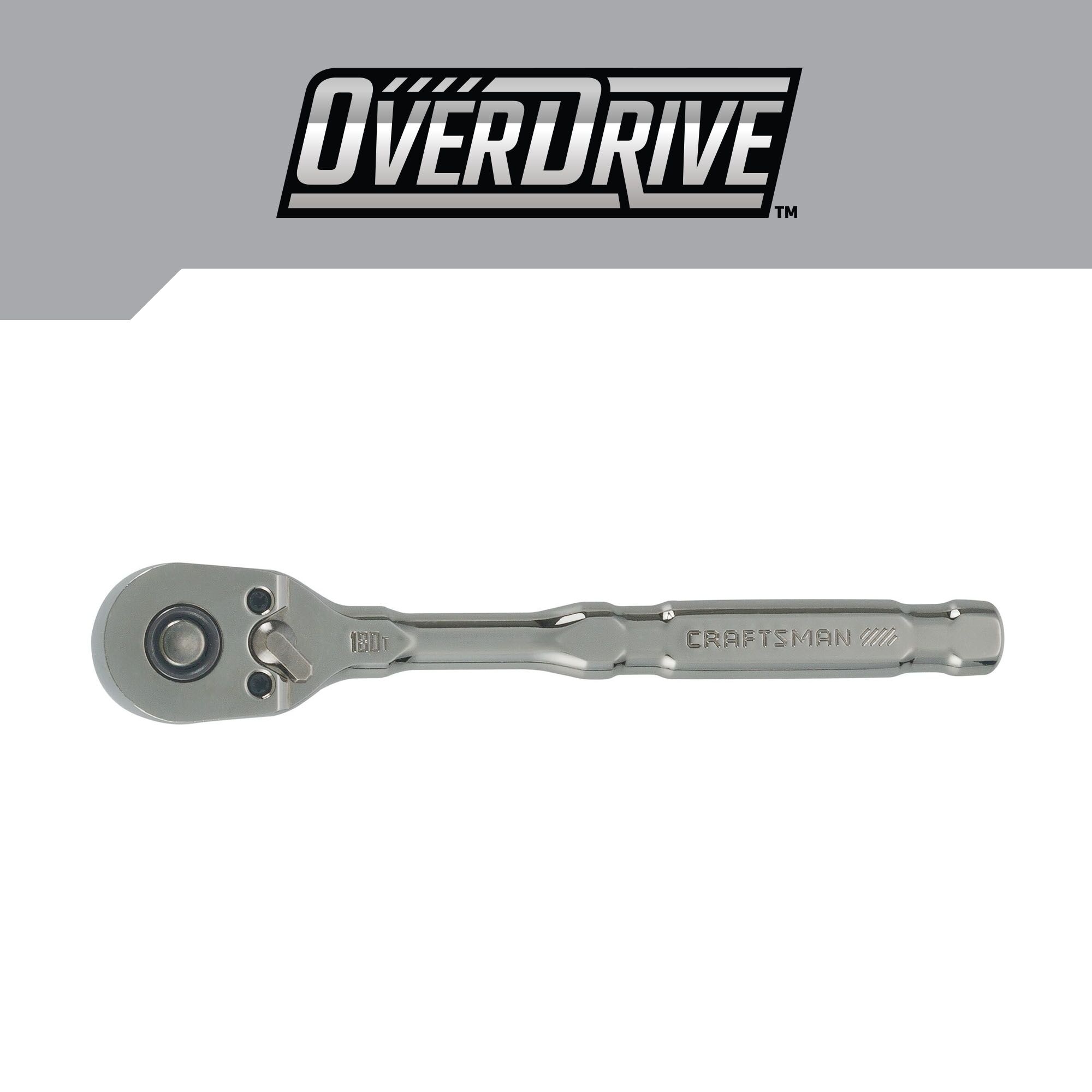 CRAFTSMAN OVERDRIVE 1/4" Drive 180T Pear Head Ratchet (CMMT82110) - Image 1