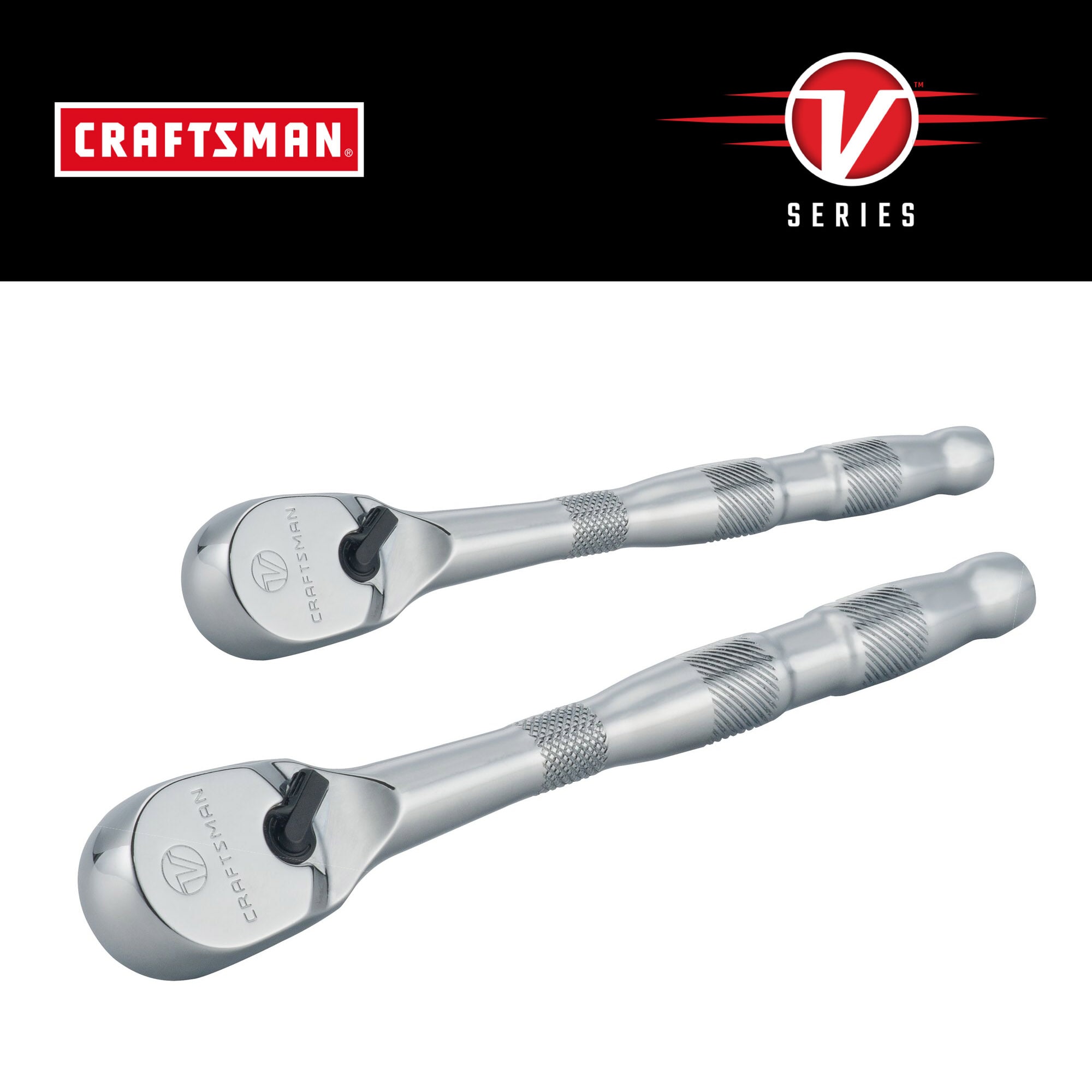 CRAFTSMAN V-Series 2 -Piece 96 -Tooth Set Drive Comfort grip Handle Ratchet Set - Image 1