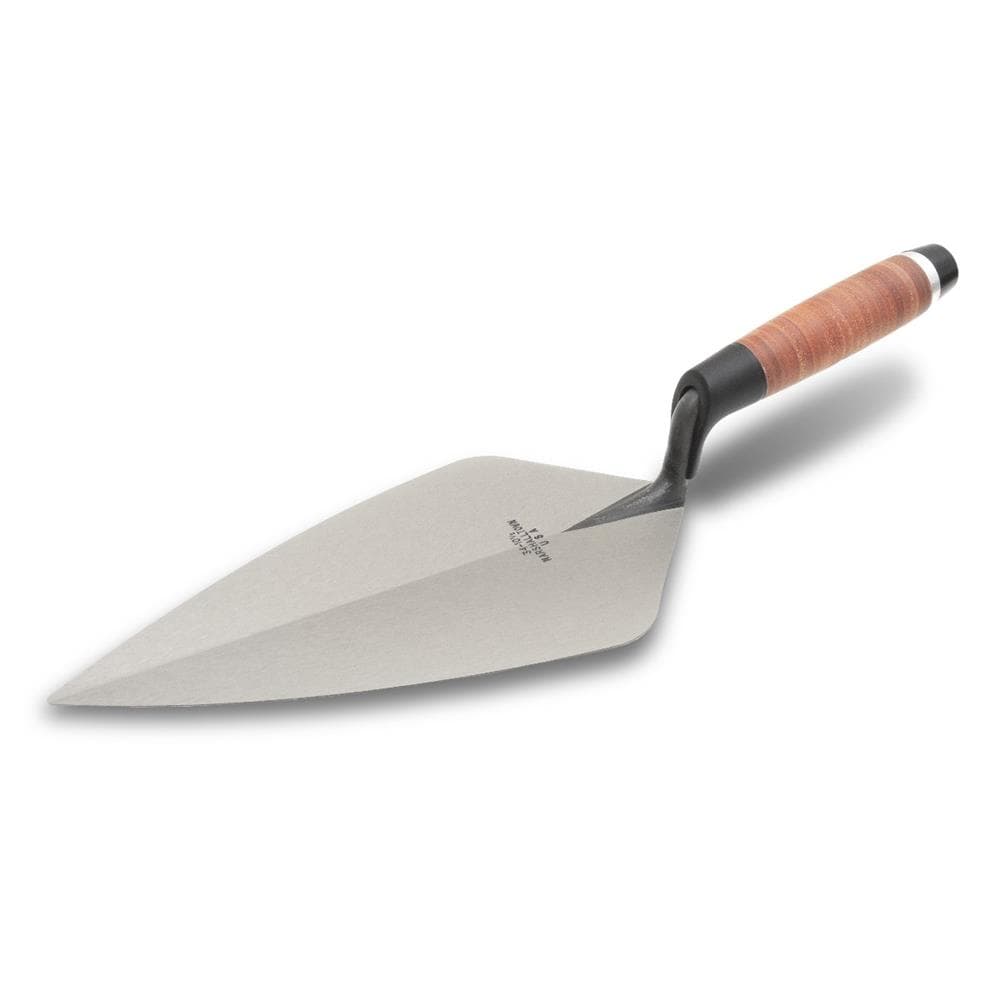 Marshalltown 11-in x 5.75-in High carbon steel Brick Leather Handle Trowel - Image 1
