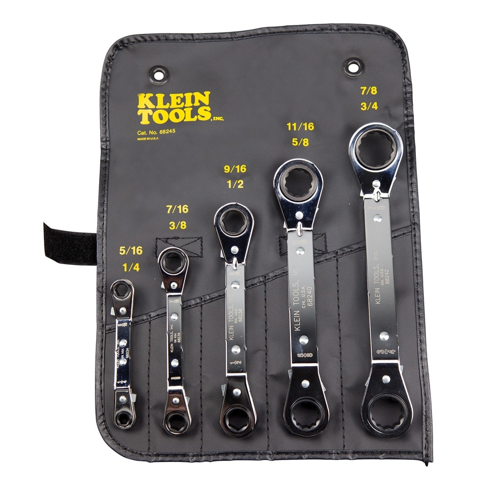 Klein Tools Reversible Ratcheting Box Wrench Set, 5-Piece - Image 1