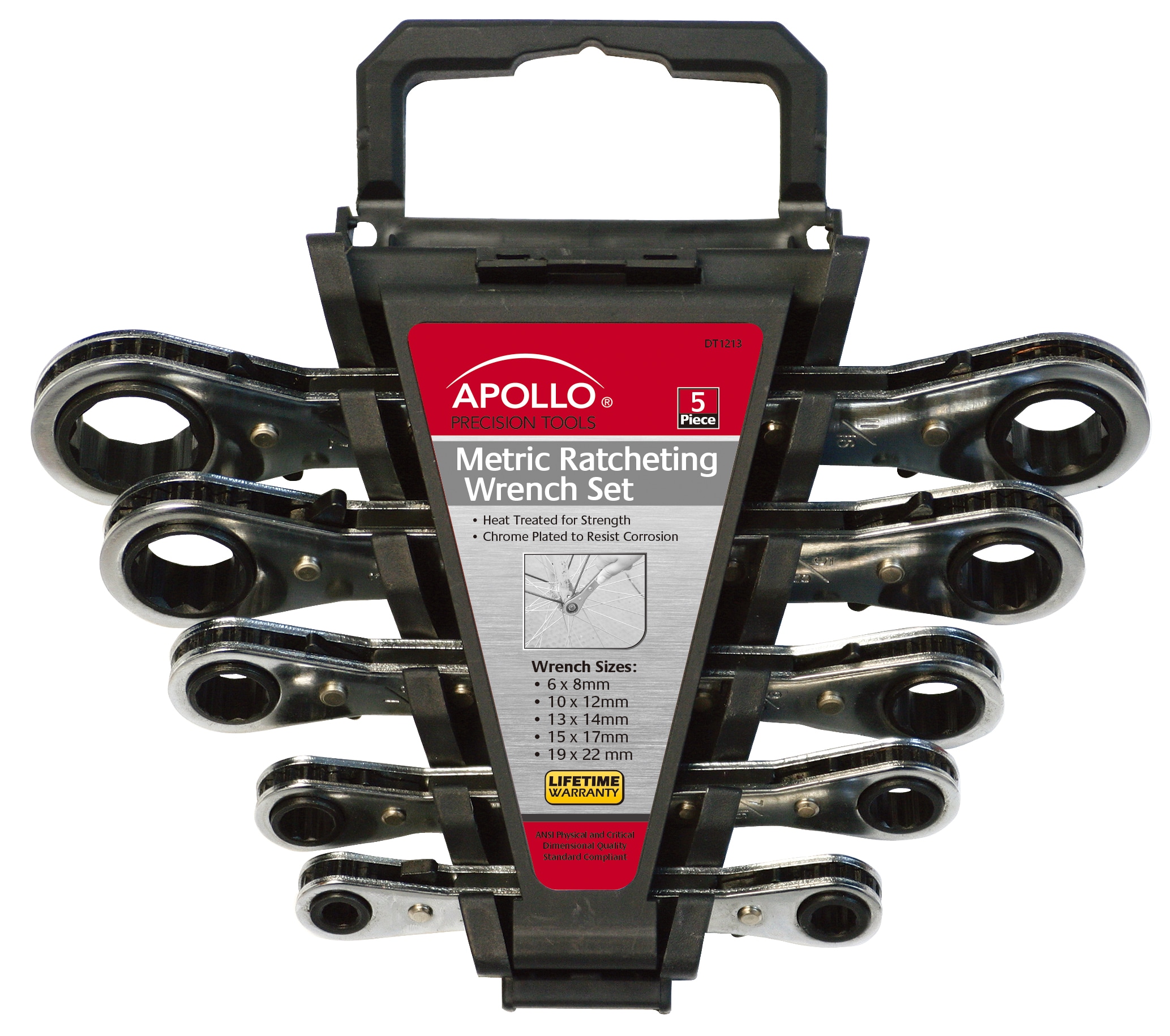 Apollo Tools 5 -Piece Set Standard (SAE) Ratchet Wrench - Image 1