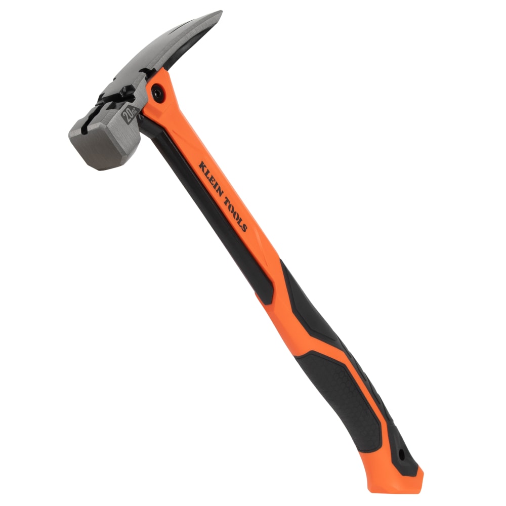 Klein Tools H81020 Anti-Vibration Smooth Face Hammer with Straight Claw, 20-Ounce Forged Steel, Magnetic Nail Starter and Extra-Large Squared Strike Face - Image 1
