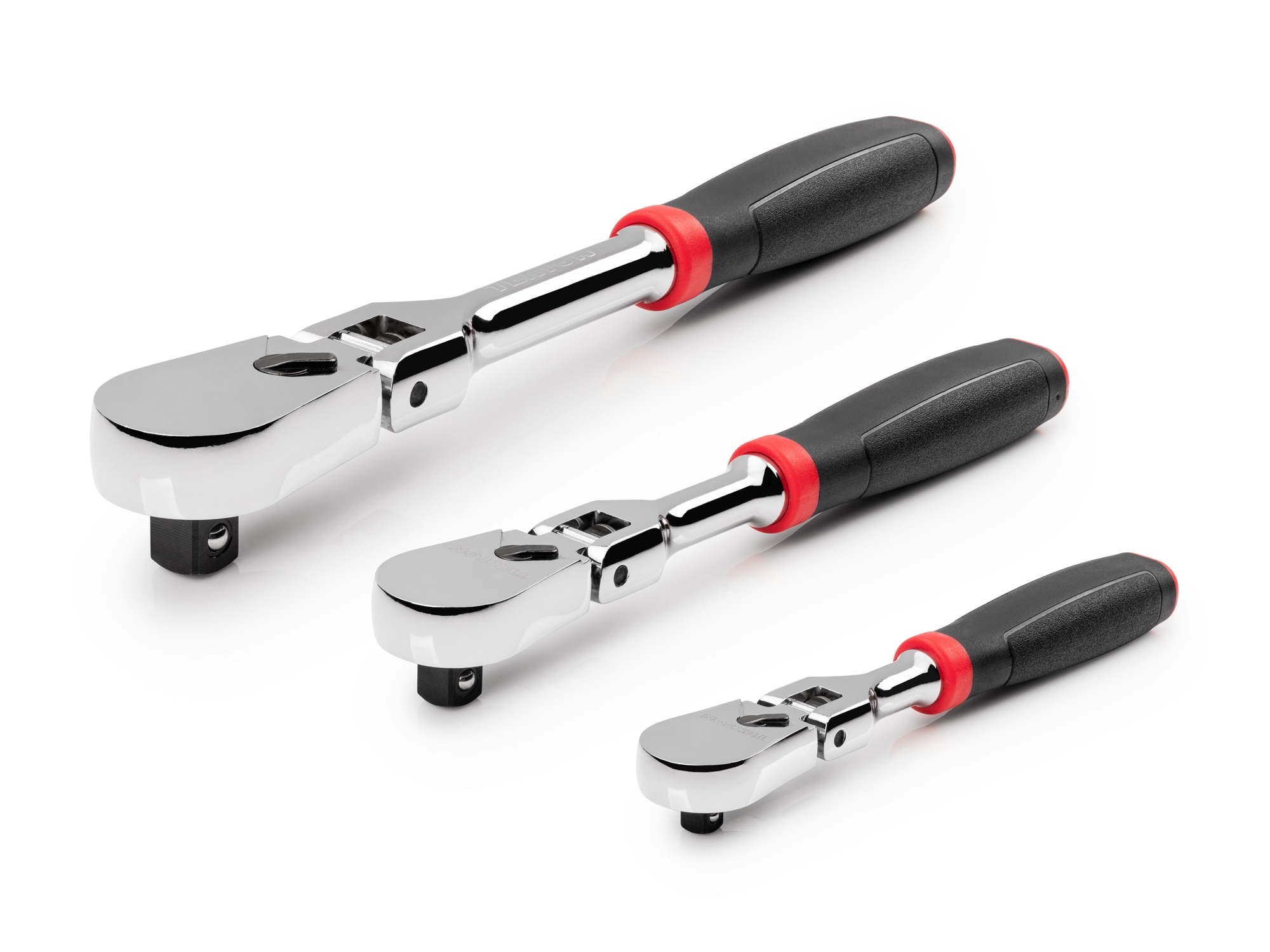 TEKTON 3 -Piece 90 -Tooth 1/2-in 3/8-in 1/4-in Drive Comfort grip Handle Flexible Head Ratchet Set - Image 1