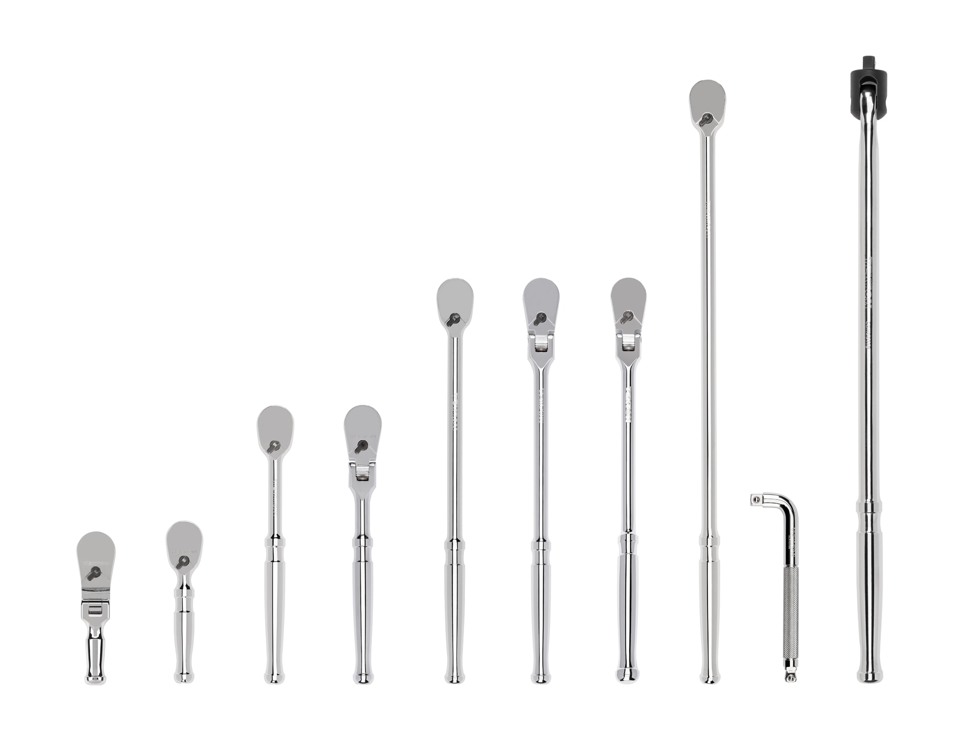 TEKTON 10 -Piece 90 -Tooth 3/8-in Drive Full polish Handle Flexible Head Ratchet Set - Image 1