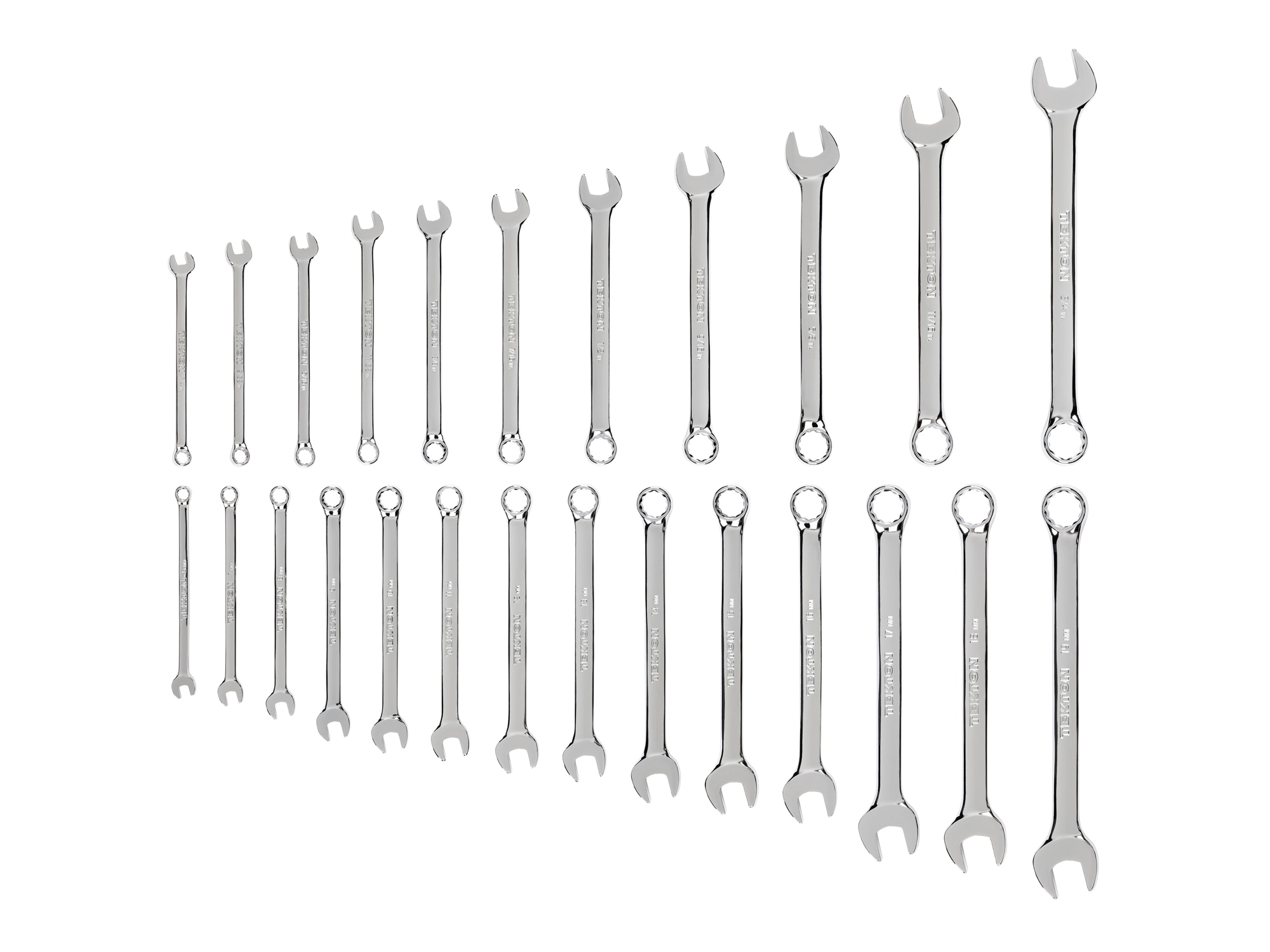 TEKTON 25 -Piece Set 12-point Metric and standard (SAE) Standard Combination Wrench (no case) - Image 1
