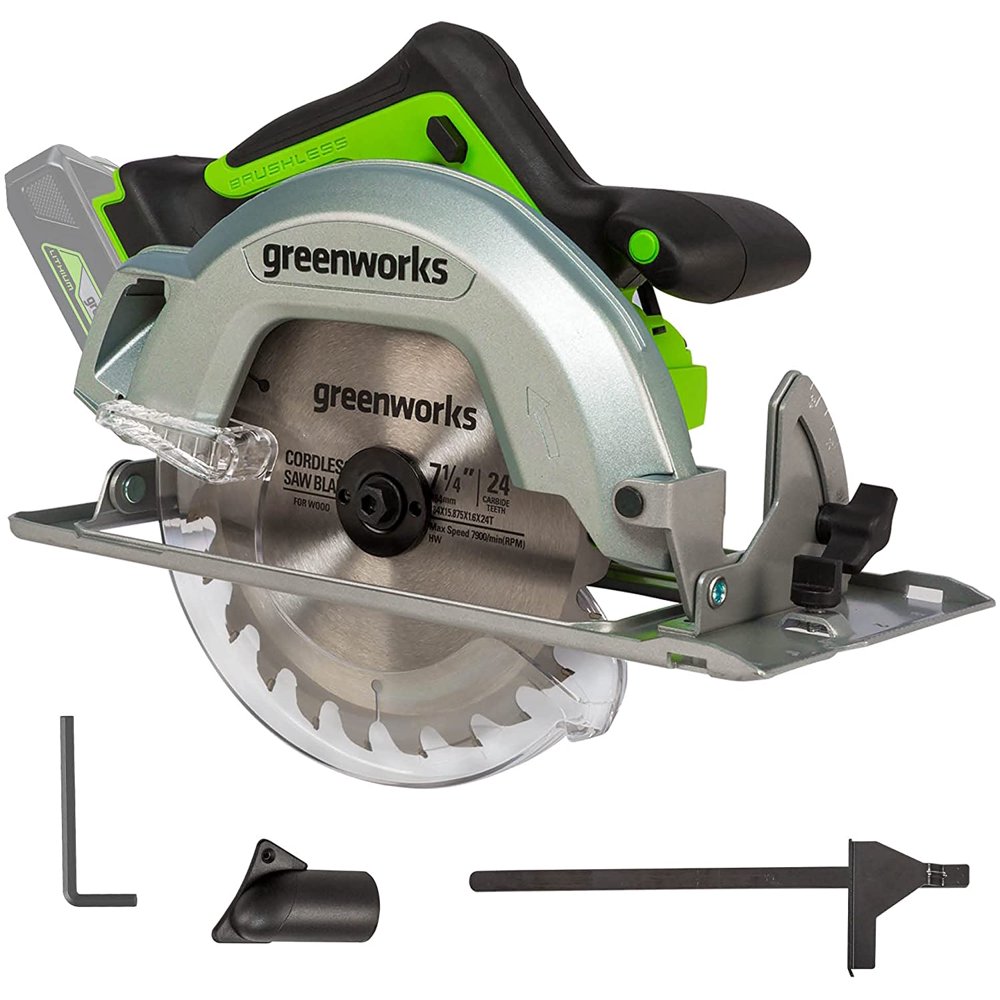 Greenworks 24V 7-1/4-inch Brushless Circular Saw, Battery Not Included, 1501202AZ - Image 1