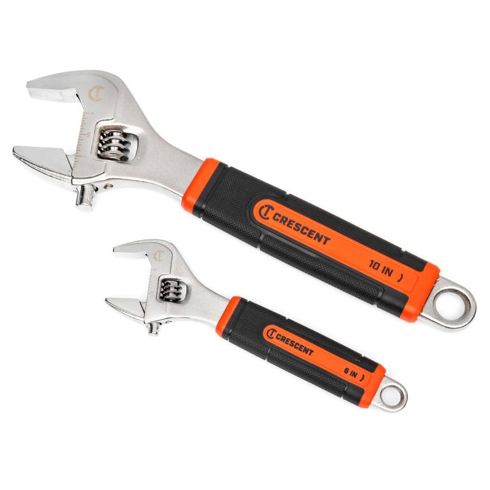 6 in. and 10 in. Cushion Grip Adjustable Wrench Set (2-Piece) - Image 1