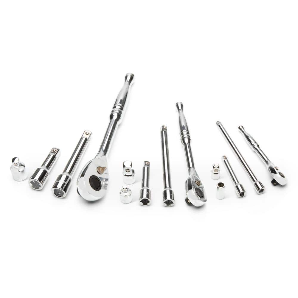 1/4 in., 3/8 in., and 1/2 in. 72-Tooth Ratchet and Accessory Set in (14-Piece) - Image 1