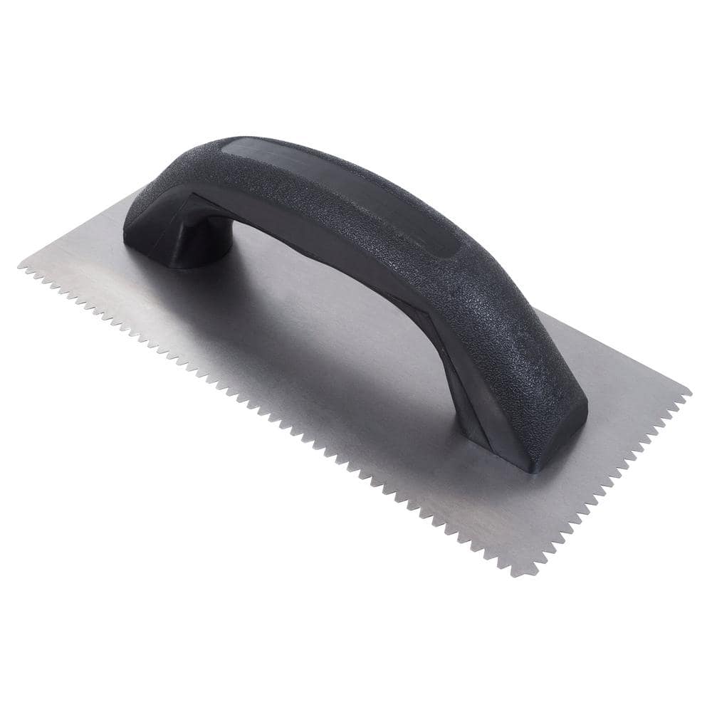 9 in. x 1/8 in. x 1/16 in. Flat Top V-Notched Economy Flooring Trowel - Image 1