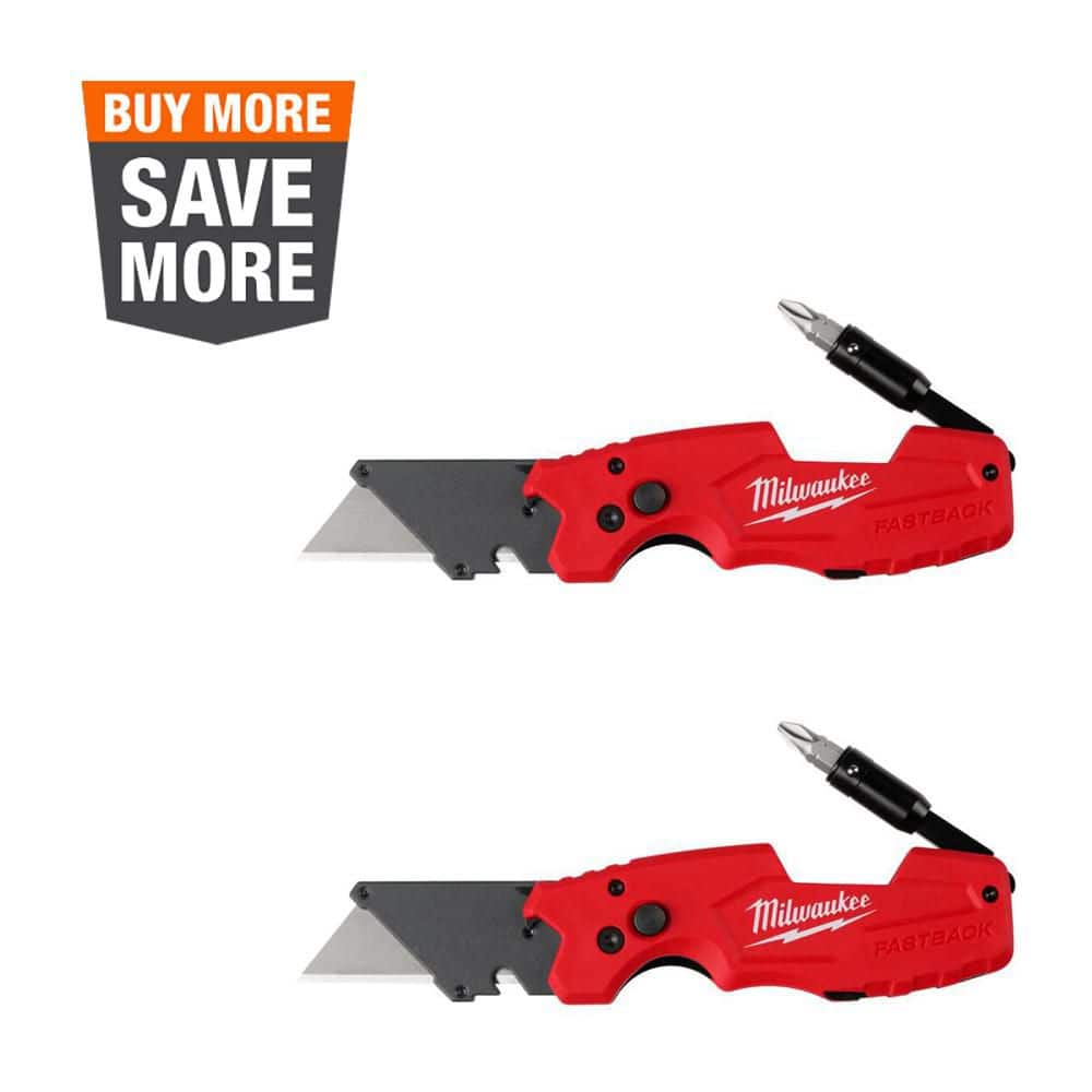 FASTBACK 6-in-1 Folding Utility Knives with General Purpose Blade (2-Pack) - Image 1