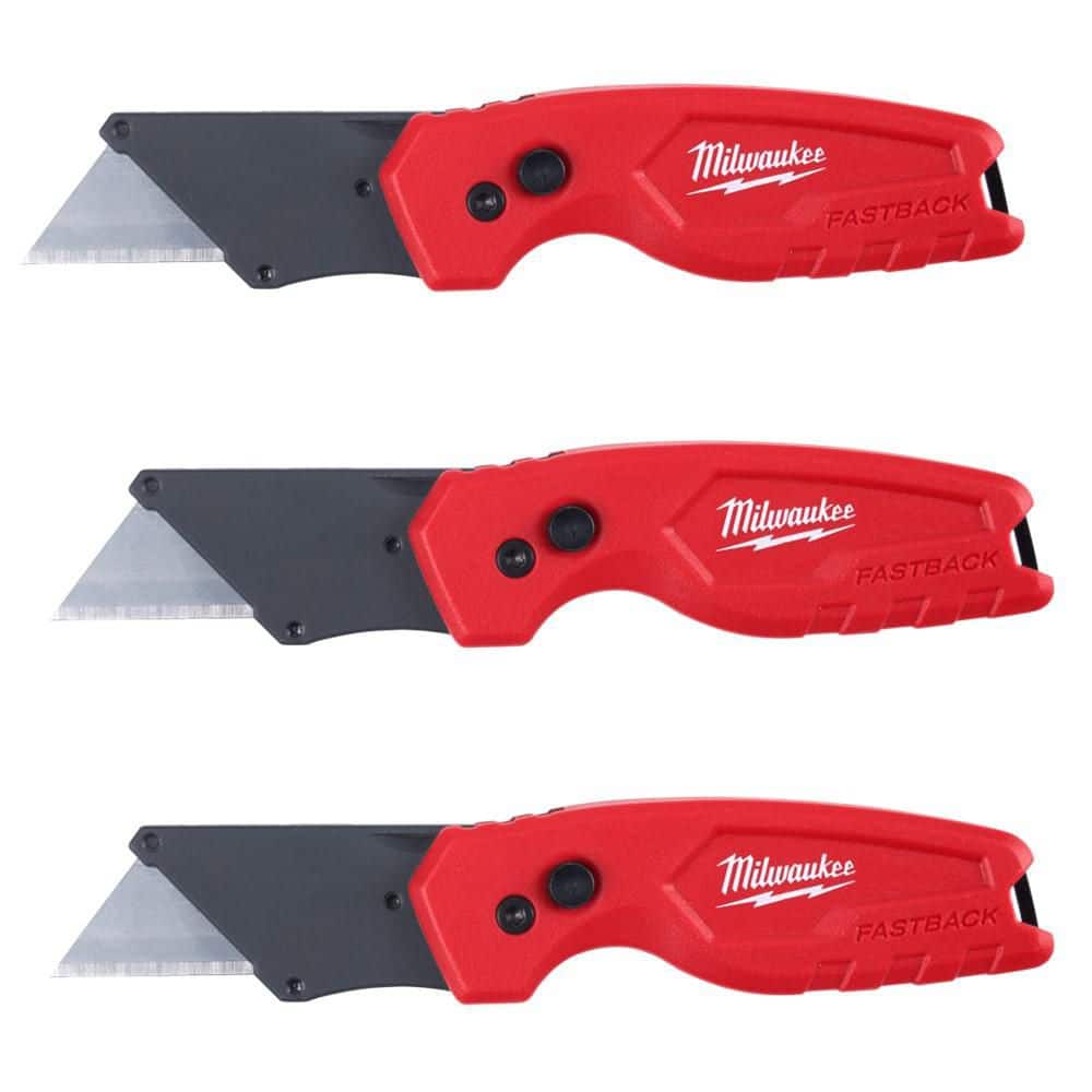 FASTBACK Compact Folding Utility Knife with General Purpose Blade (3-Pack) - Image 1