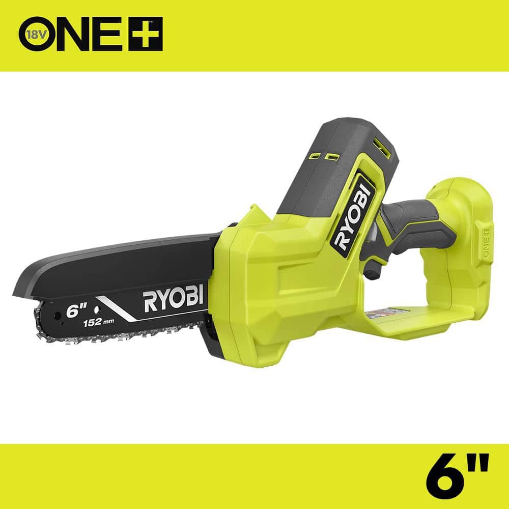 Ryobi ONE+ 18V 6 in. Battery Compact Pruning Mini Chainsaw (TOOL ONLY- battery and charger NOT INCLUDED), PCLCW01B - Image 1