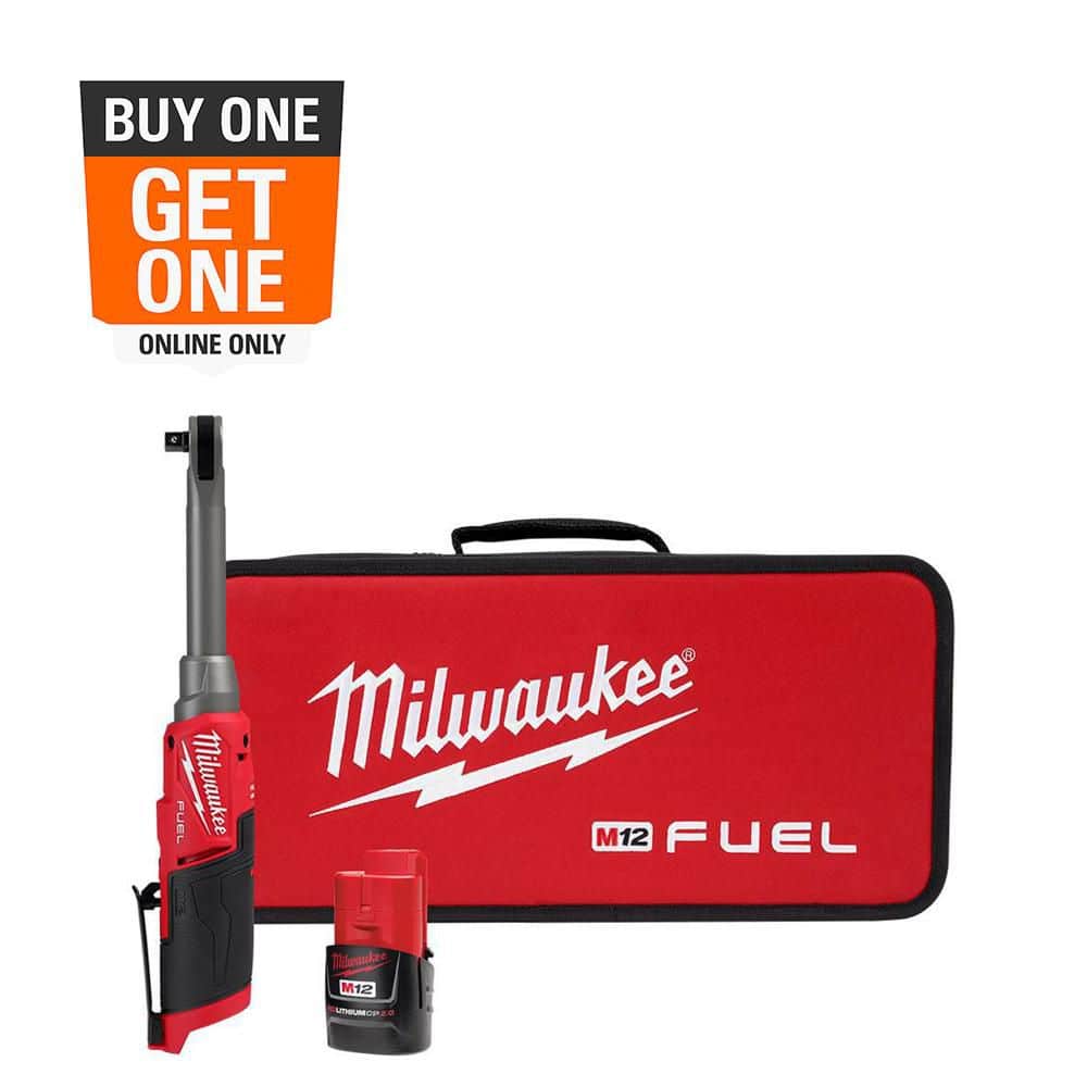 Milwaukee M12 FUEL 3/8" Extended Reach High Speed Ratchet, 35 ft-lbs Max Torque, Red - Image 1