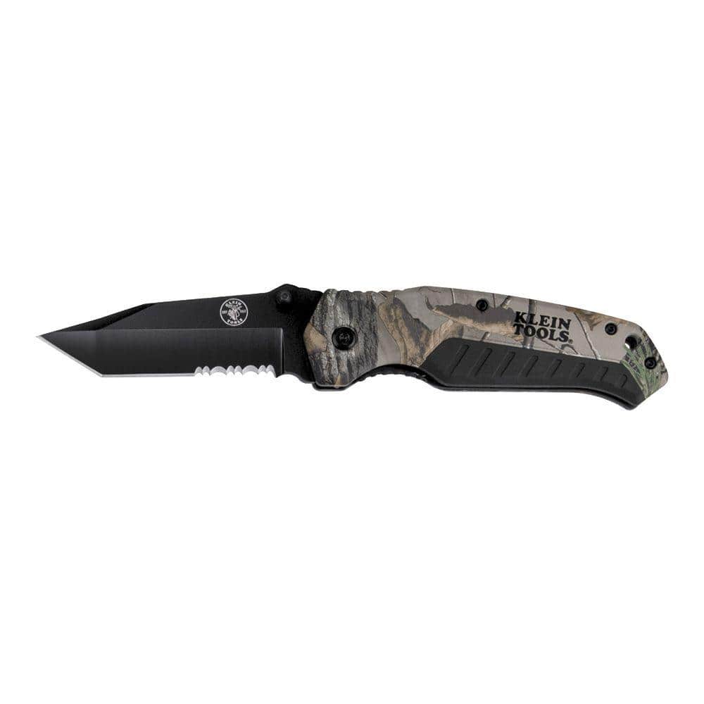 3.5 in. Stainless Steel Partially Serrated Tanto Folding Knife - Image 1