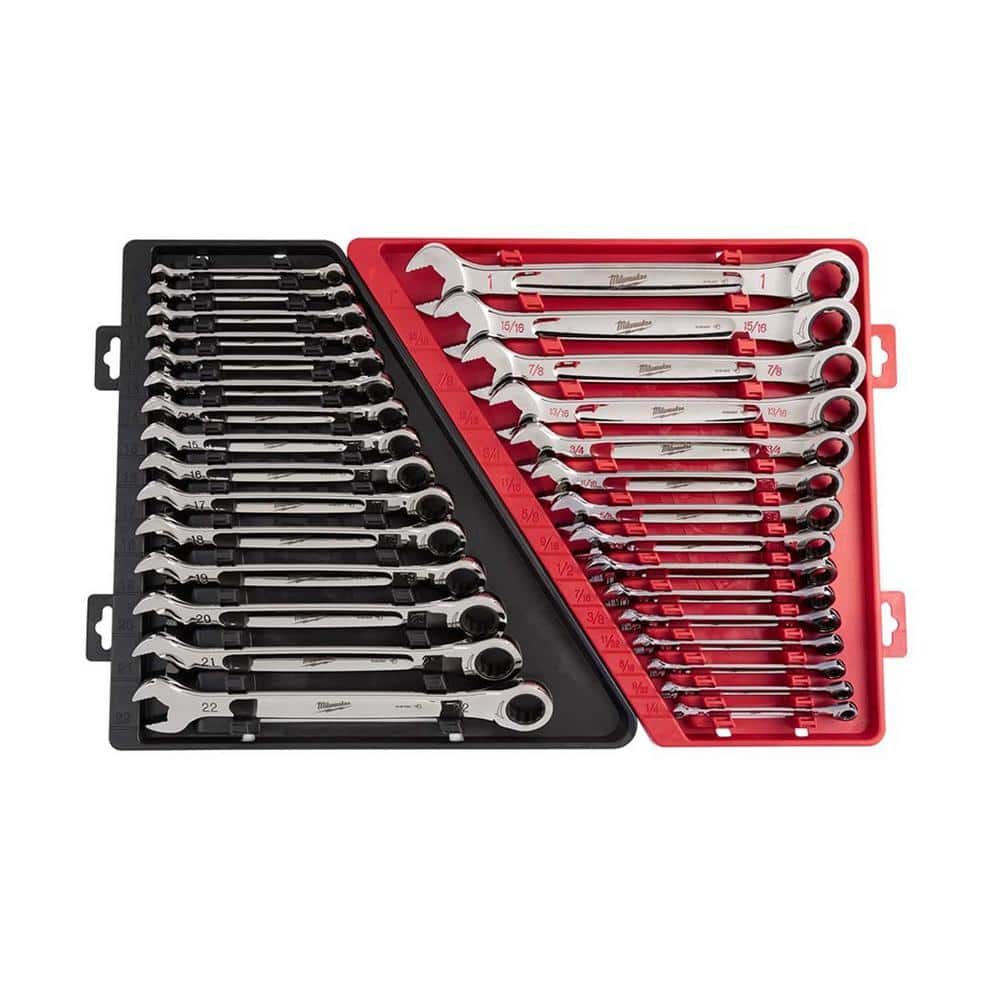 SAE/Metric Combination Ratcheting Wrench Mechanics Tool Set (30-Piece) - Image 1