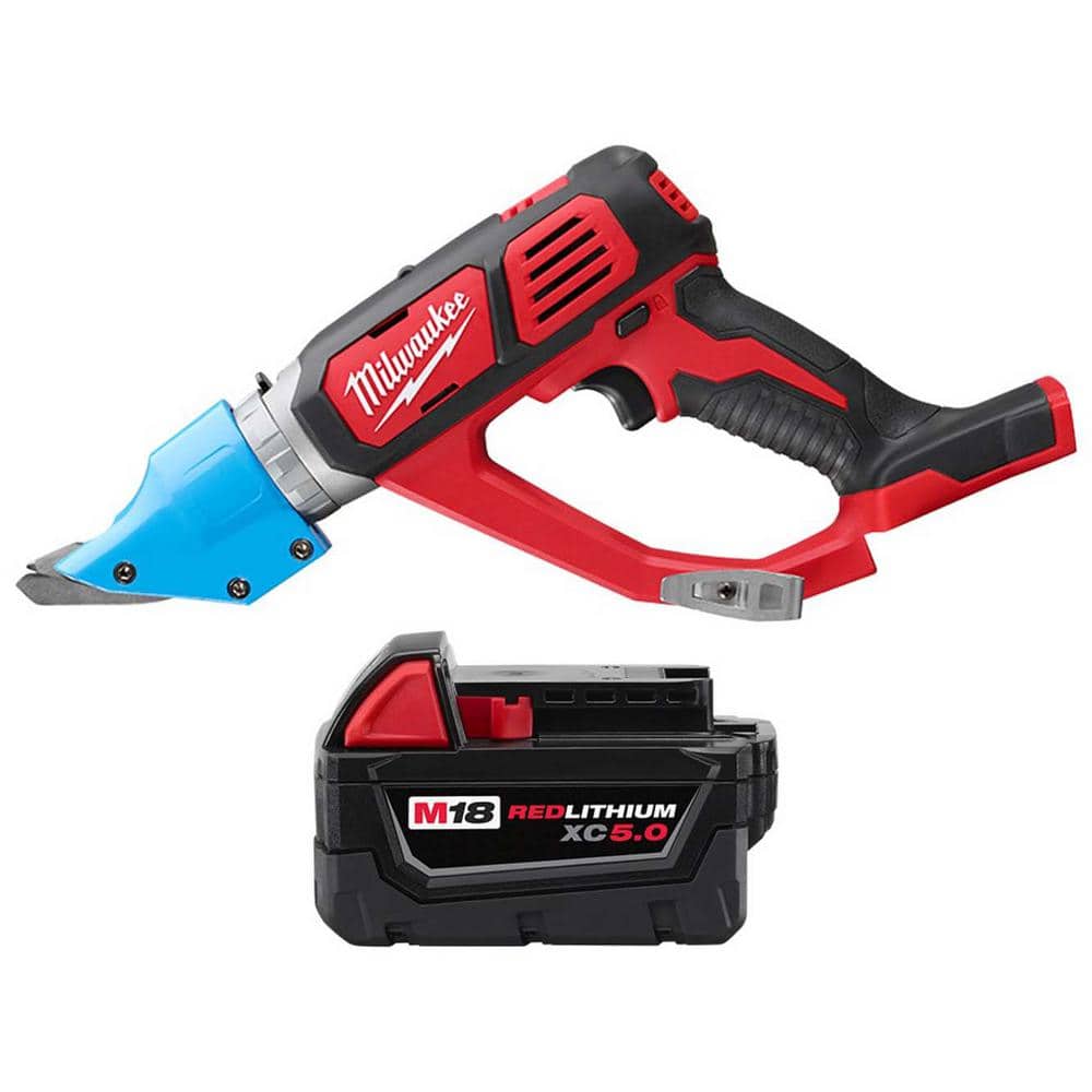 M18 18-Volt 14-Gauge Lithium-Ion Cordless Double Cut Metal Shear w/5.0 ah Battery - Image 1