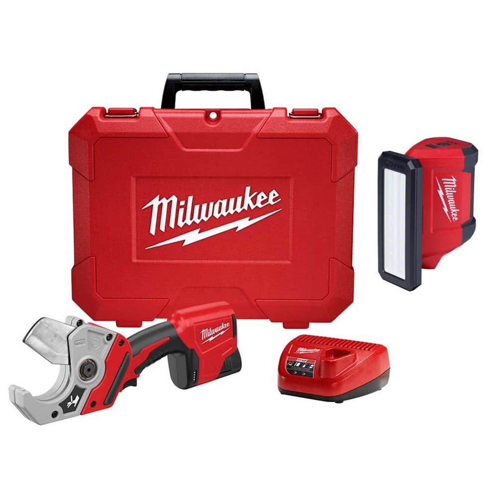 M12 12-Volt Lithium-Ion Cordless PVC Shear Kit with One 1.5 Ah Battery, Charger and Hard Case w/M12 ROVER Service Light - Image 1