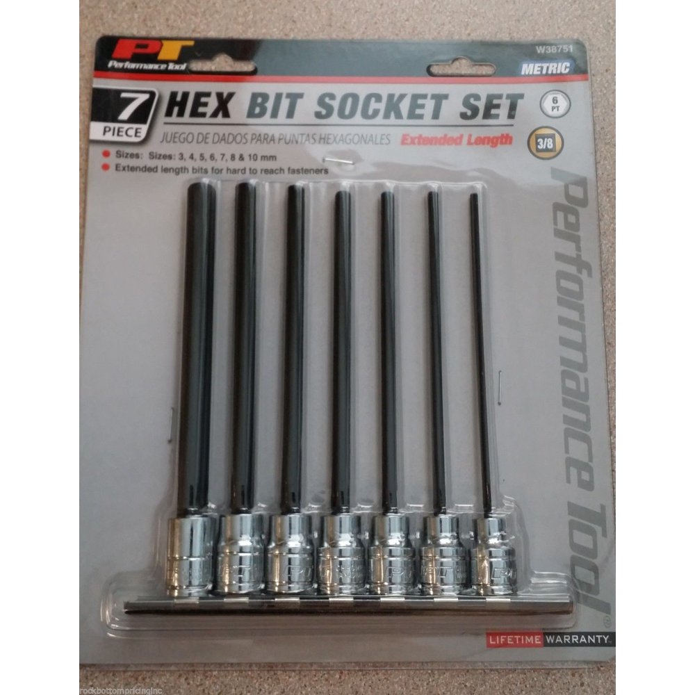 7PC 3/8' DR MET HEX BIT SET - Image 1