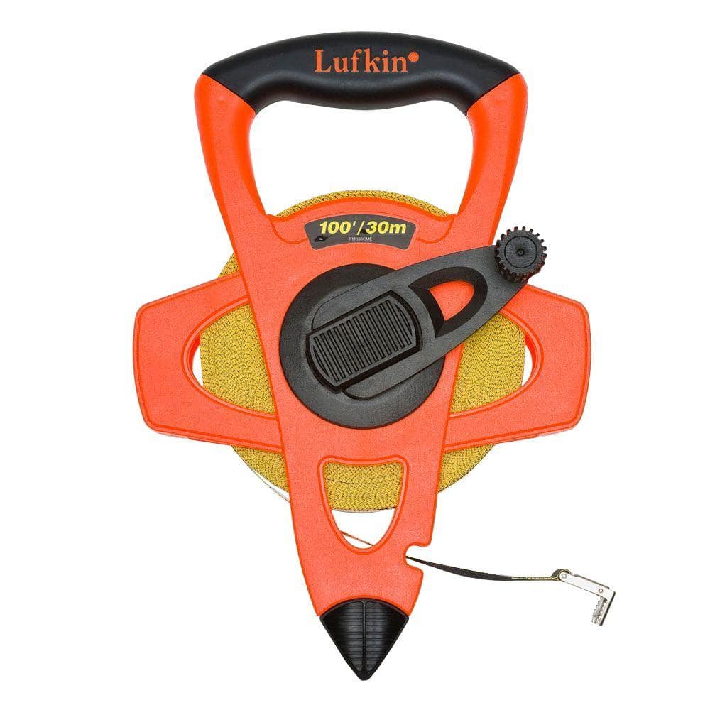 Lufkin 100 ft./30M SAE/Metric Fiberglass Long Tape Measure with 1/8 in. Fractional and mm/cm Metric Scale - Image 1