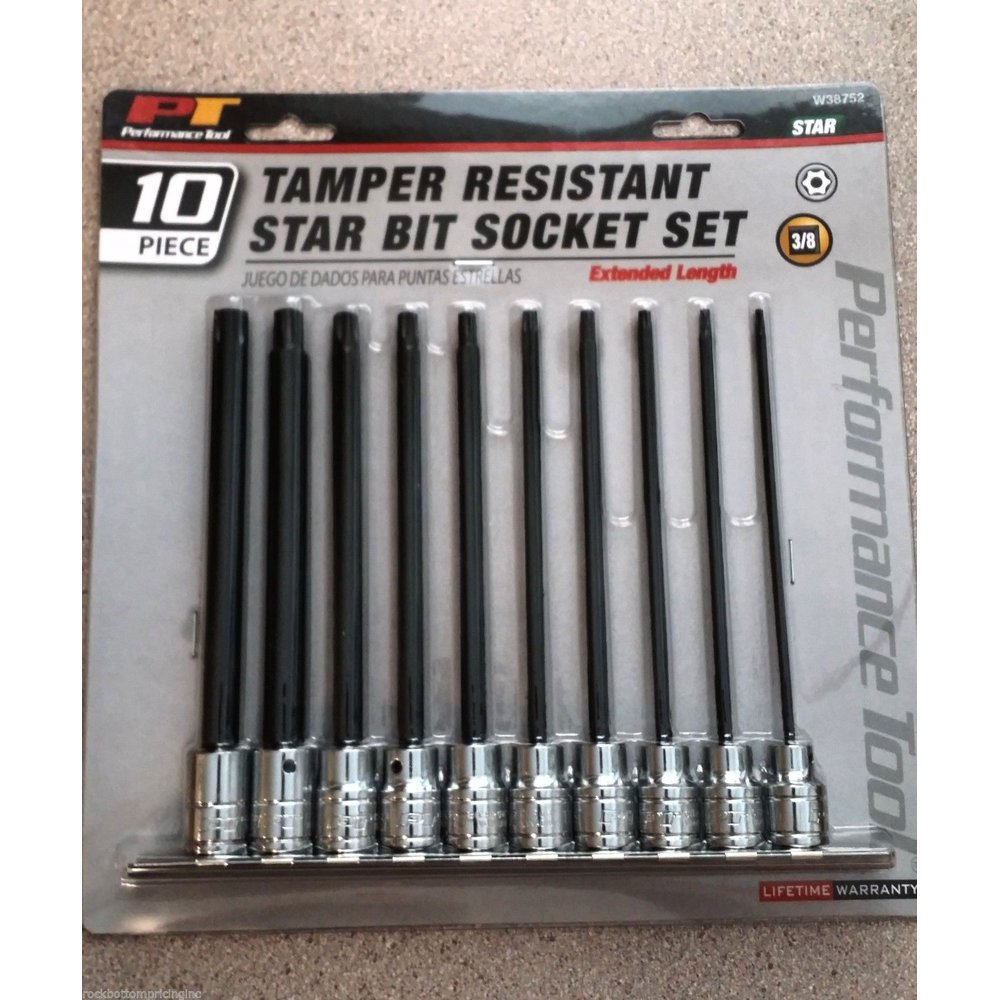 10PC 3/8' DR STAR BIT SKT SET - Image 1