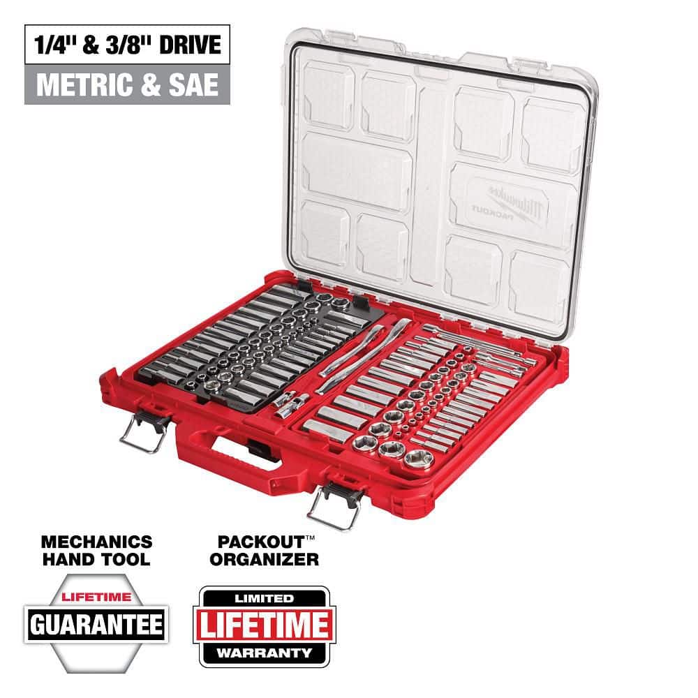 Milwaukee Electric - 1/4-3/8 106PC Rat. and Socket Set in PKOUT SAE-MM - Image 1
