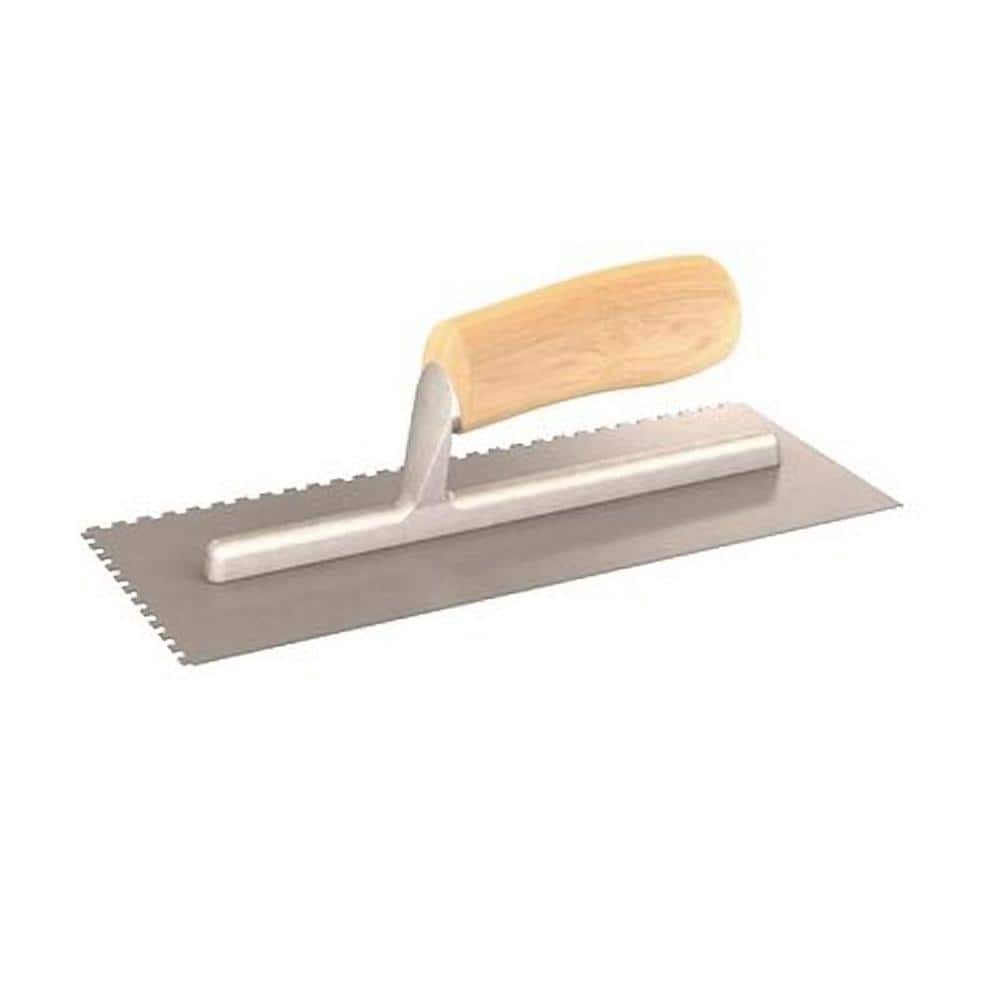 11 in. x 3/8 in. Square-Notched Margin Trowel with Wood Handle - Image 1