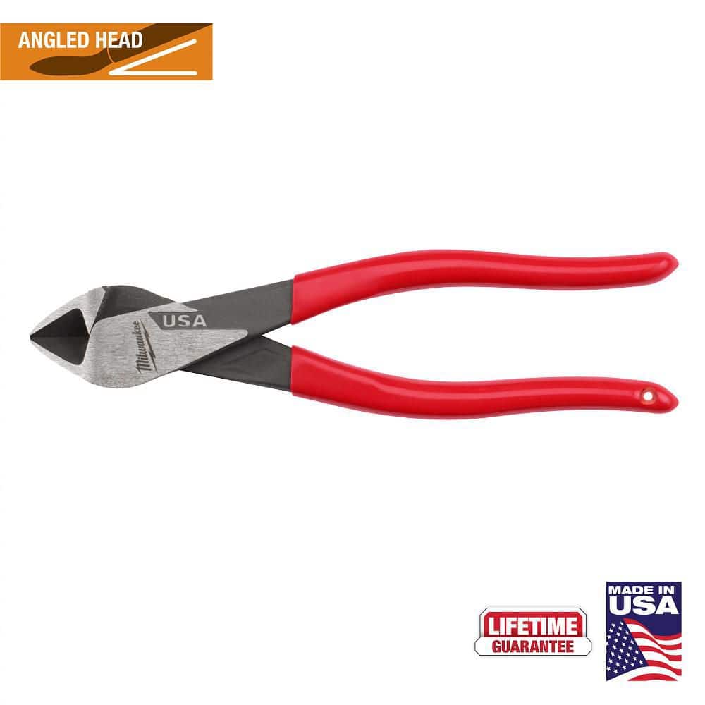 8 in. Angled Head Diagonal Cutting Pliers with Dipped Grip - Image 1