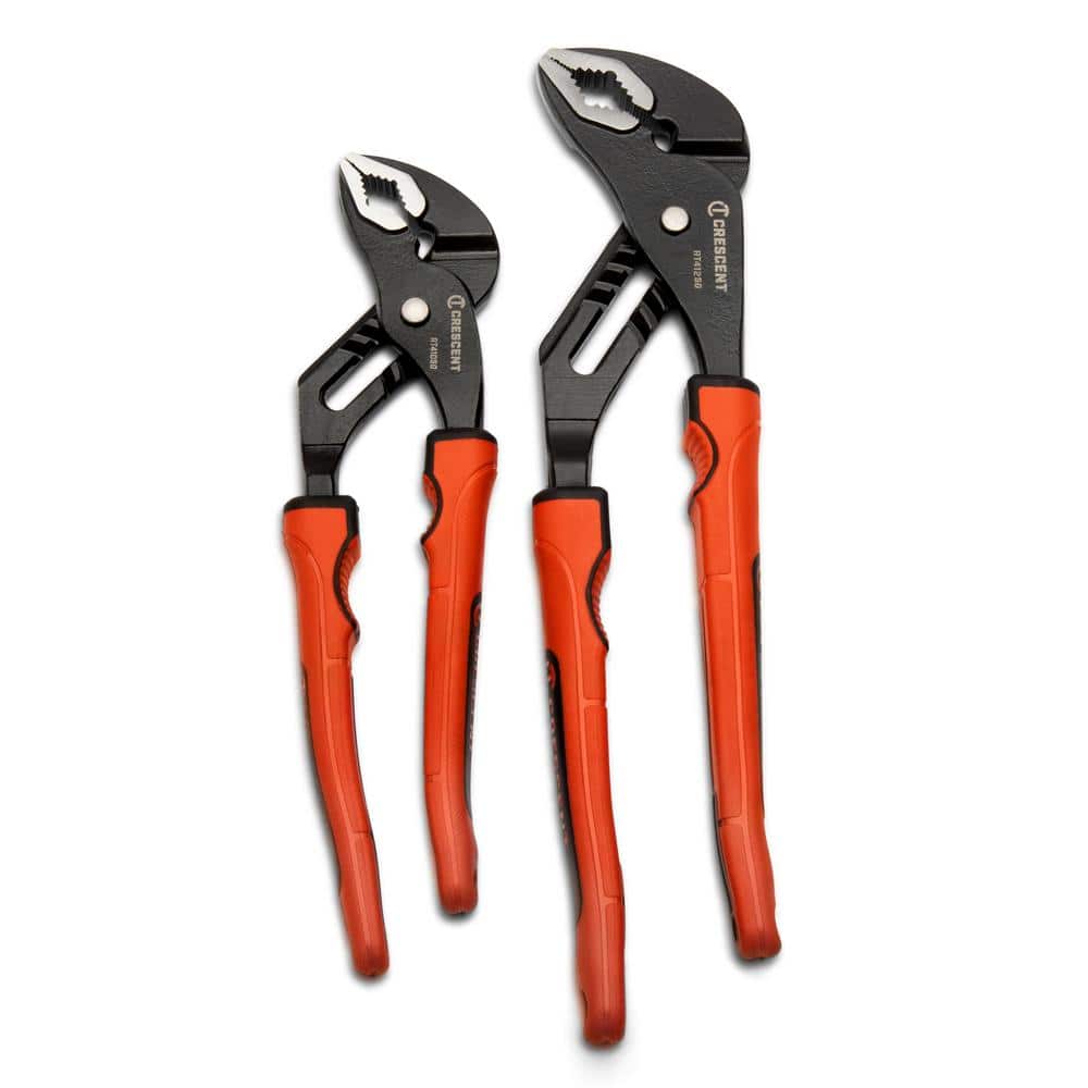 Grip Zone V-Jaw Dual Material Tongue and Groove Plier Set 10 in. and 12 in. (2-Piece) - Image 1