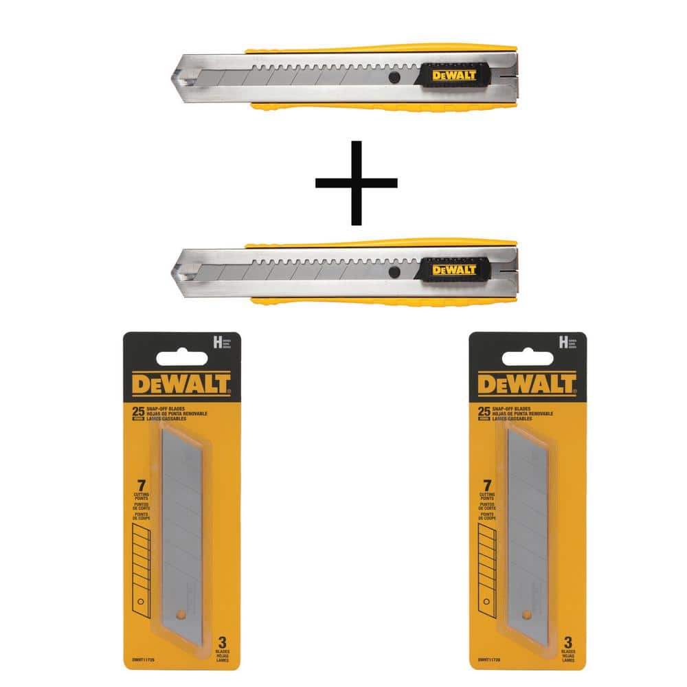 25 mm Metal Body Snap-Off Knife (2 Piece) and 25 mm Snap Blades (6 Piece) - Image 1