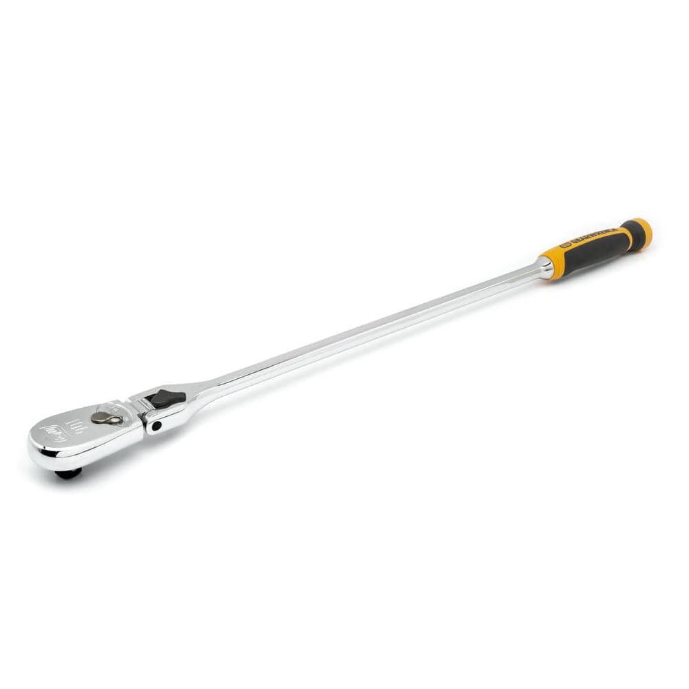 1/2 in. Drive 90-Tooth Dual Material Locking Flex Head Teardrop Ratchet with 24 in. Handle - Image 1