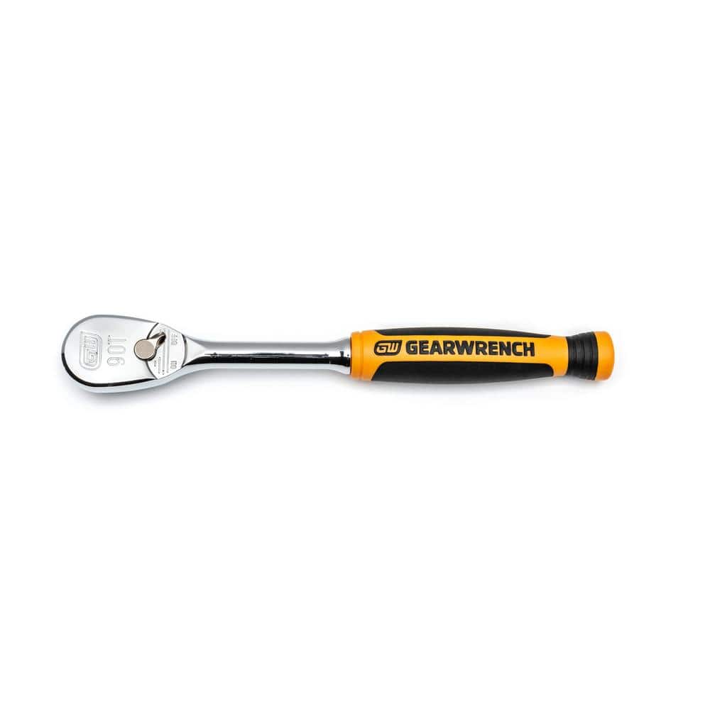 1/4 in. Drive 90-Tooth Dual Material Teardrop Ratchet - Image 1