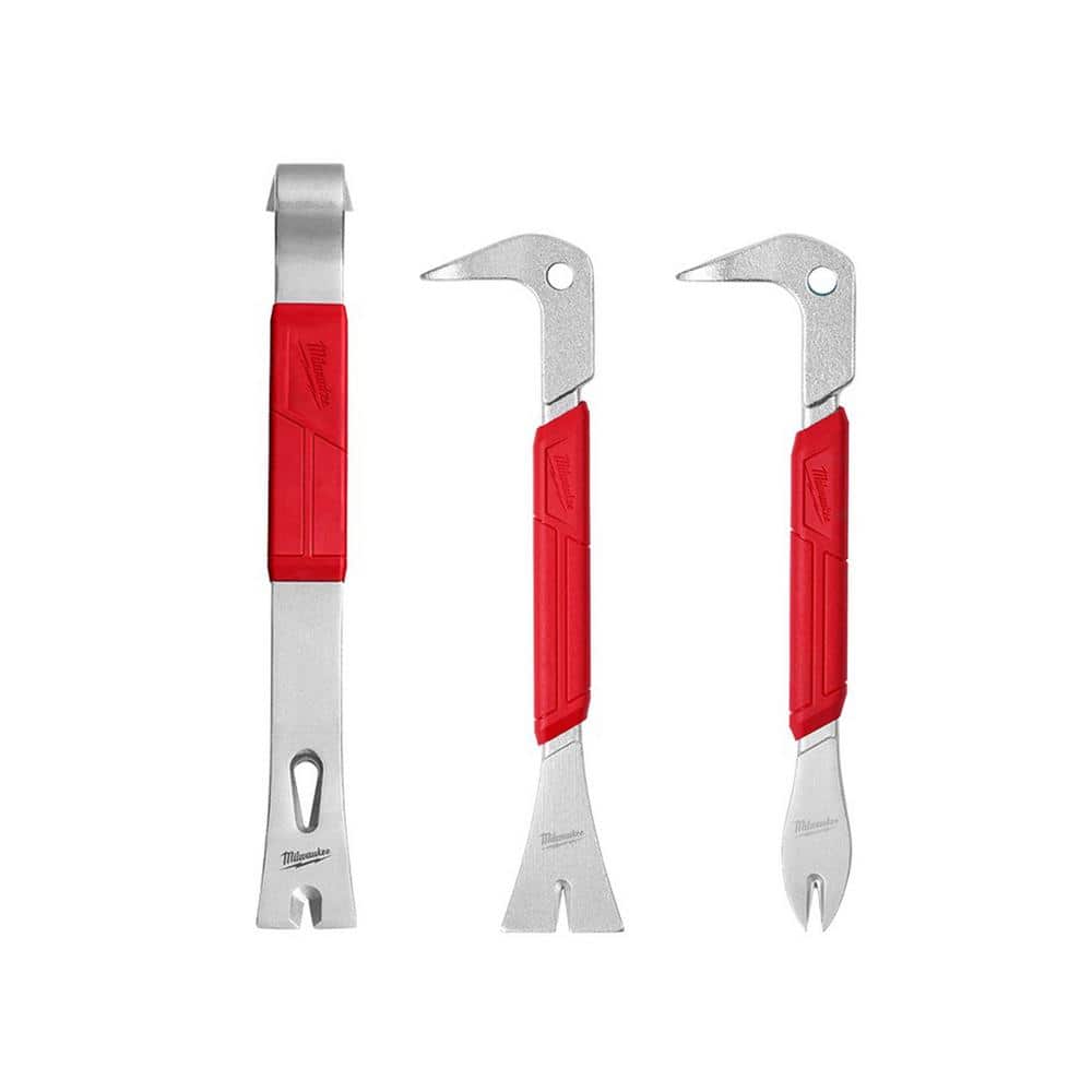 15 in. Pry Bar with 10 in. Molding Puller Pry Bar and 12 in. Nail Puller with Dimpler (3-Piece) - Image 1